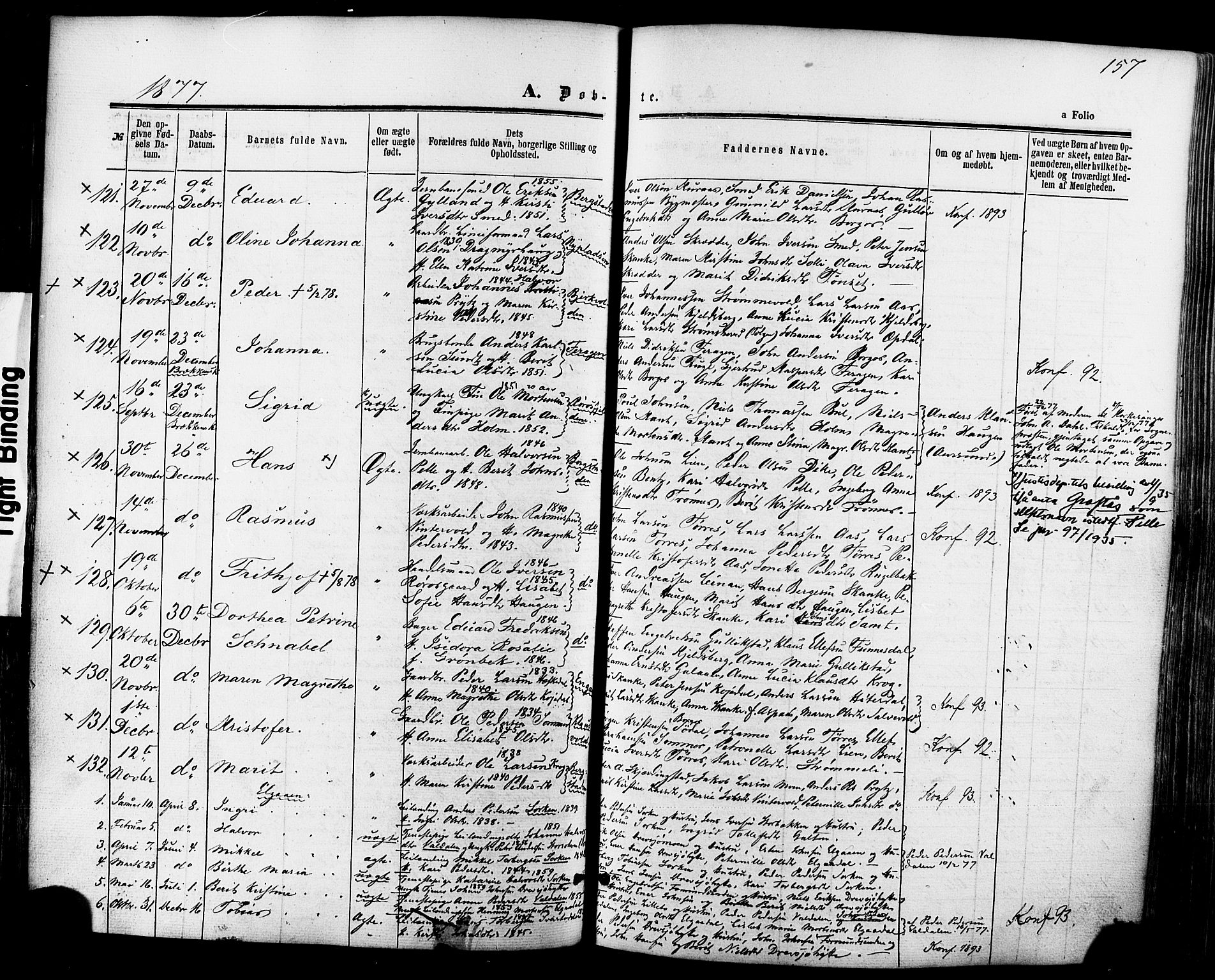 Ministerialprotokoller, klokkerbøker og fødselsregistre - Sør-Trøndelag, AV/SAT-A-1456/681/L0932: Parish register (official) no. 681A10, 1860-1878, p. 157