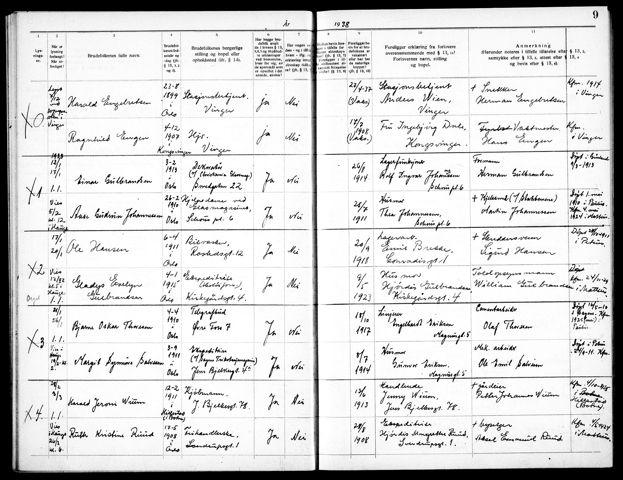 Matteus prestekontor Kirkebøker, SAO/A-10870/H/Ha/L0002: Banns register no. 2, 1937-1938, p. 9