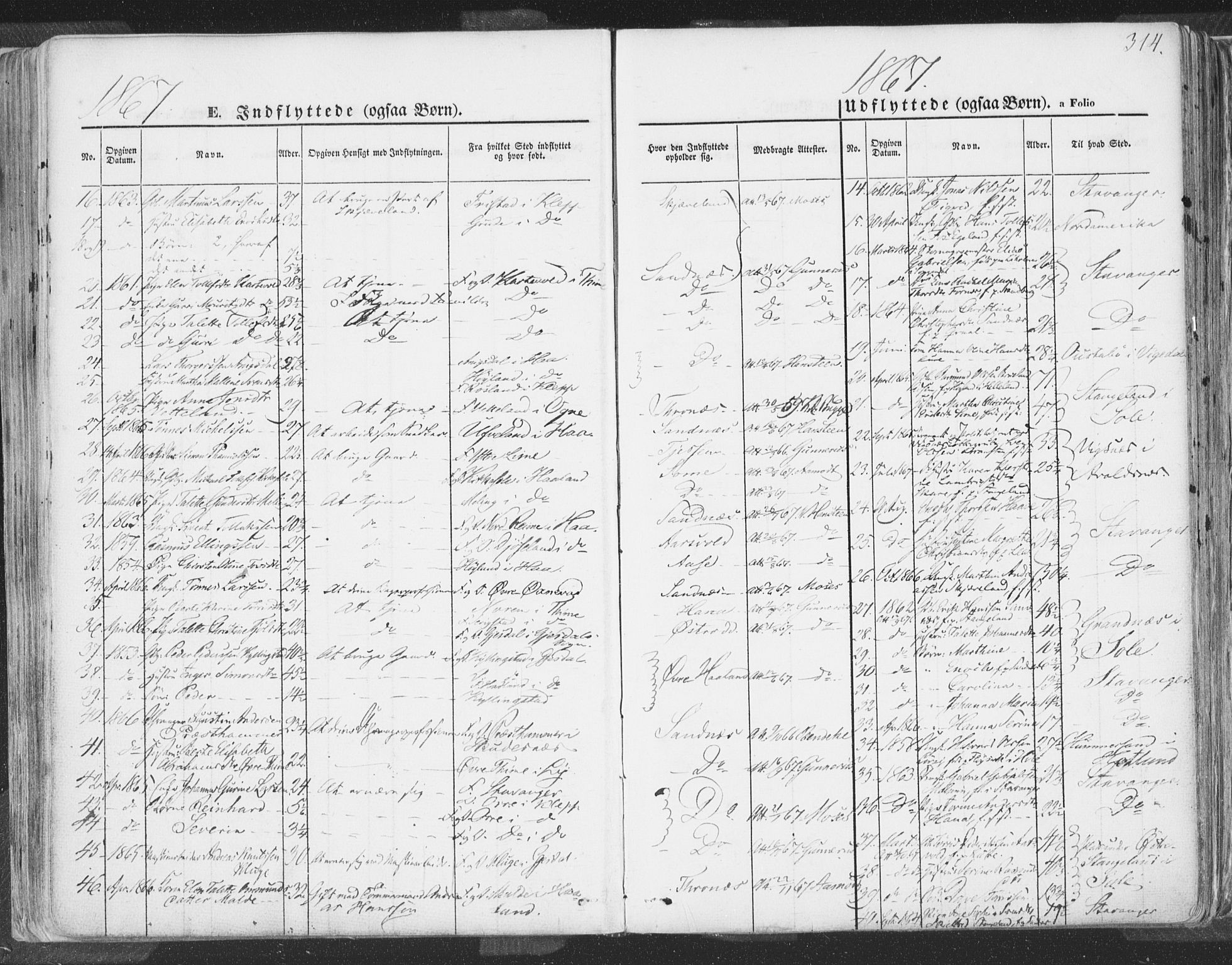 Høyland sokneprestkontor, SAST/A-101799/001/30BA/L0009: Parish register (official) no. A 9.2, 1857-1877, p. 314