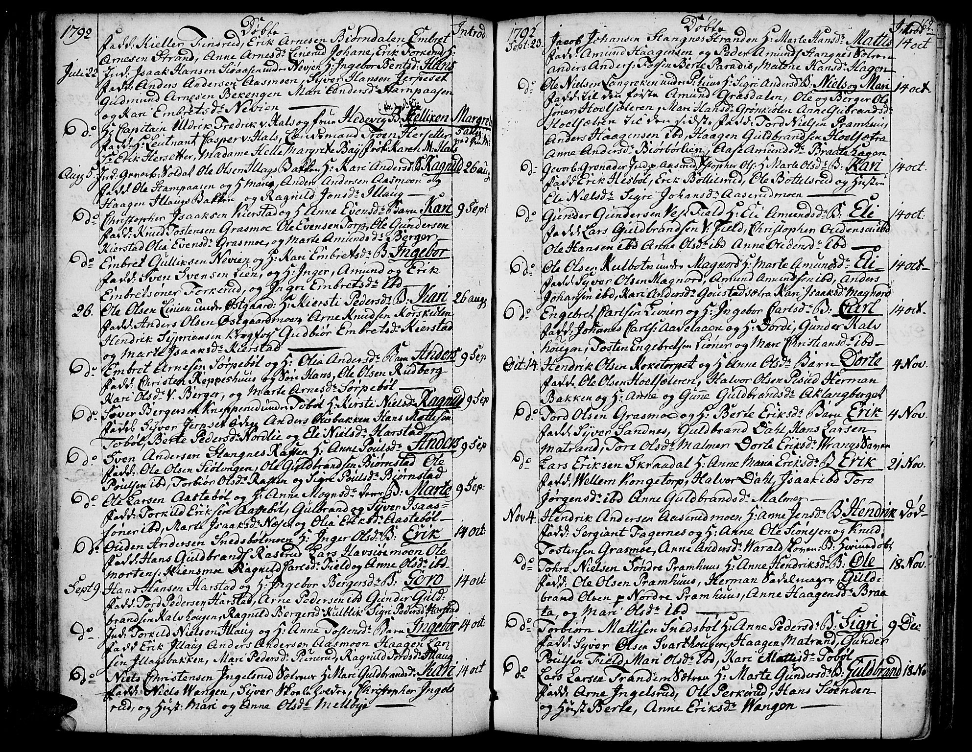 Vinger prestekontor, AV/SAH-PREST-024/H/Ha/Haa/L0004: Parish register (official) no. 4, 1766-1813, p. 161-162