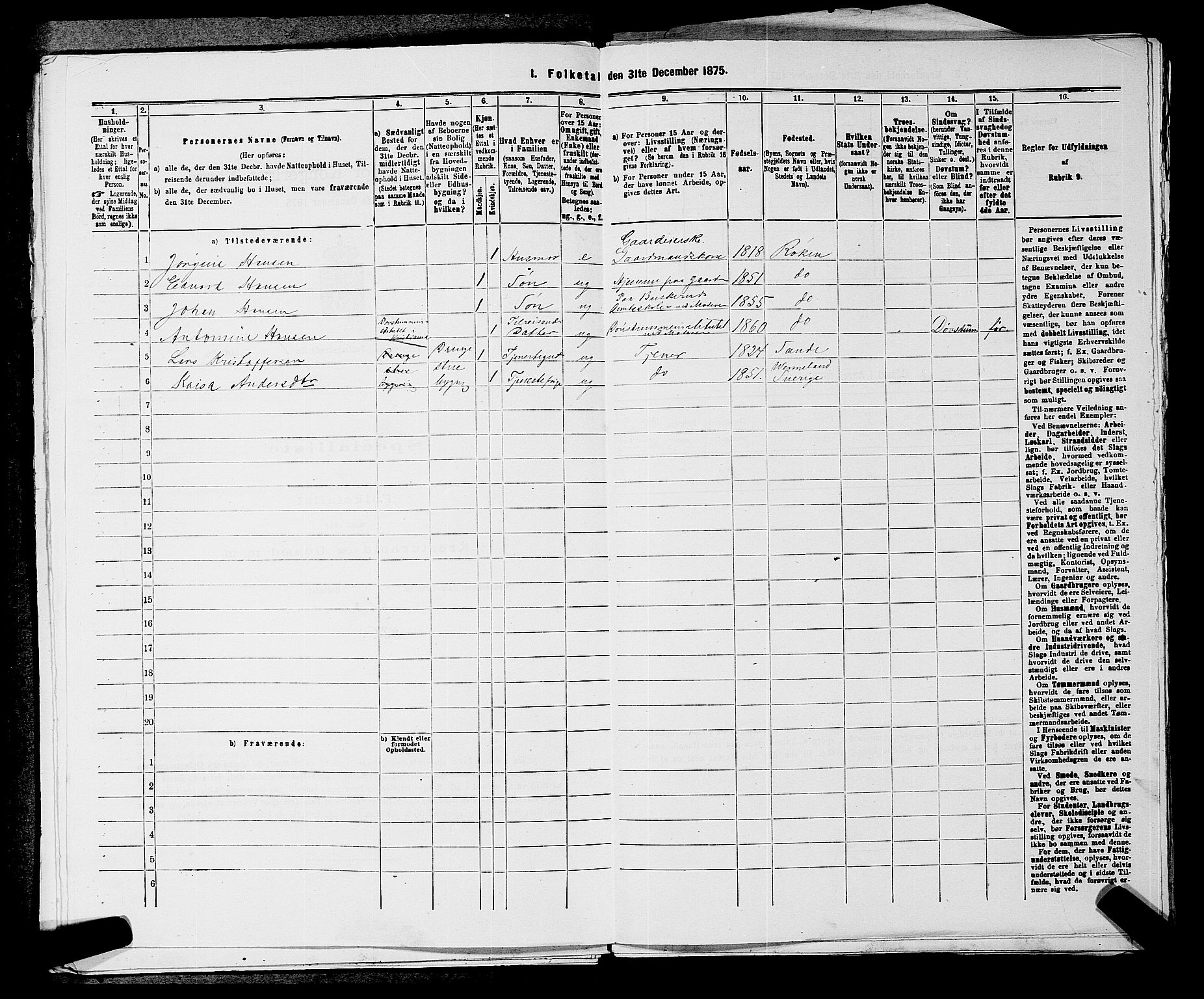 SAKO, 1875 census for 0627P Røyken, 1875, p. 84