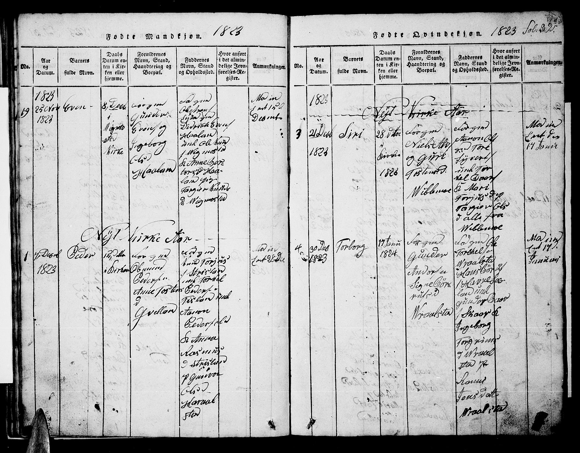 Nord-Audnedal sokneprestkontor, AV/SAK-1111-0032/F/Fb/Fba/L0001: Parish register (copy) no. B 1, 1815-1856, p. 32