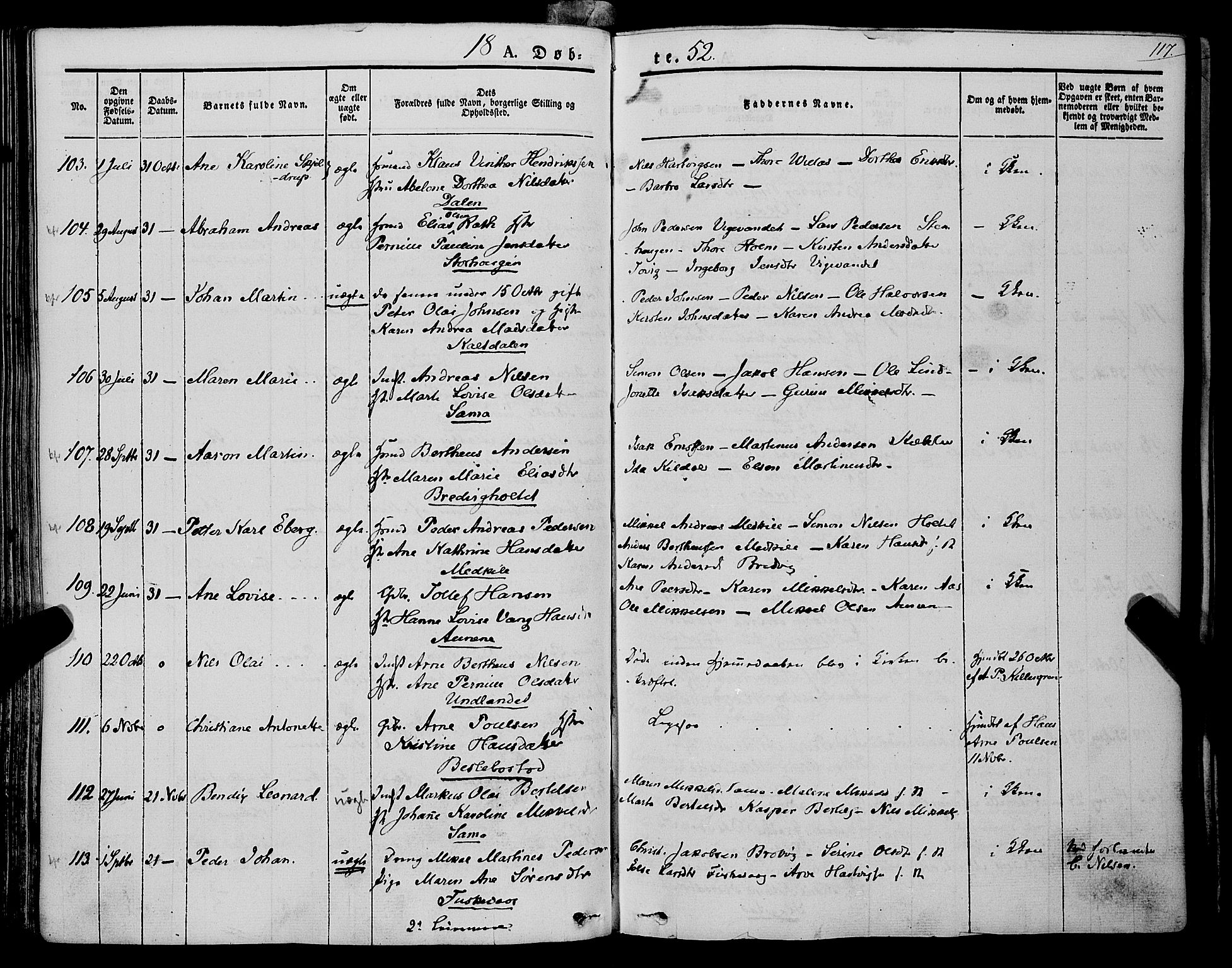 Trondenes sokneprestkontor, AV/SATØ-S-1319/H/Ha/L0009kirke: Parish register (official) no. 9, 1841-1852, p. 117