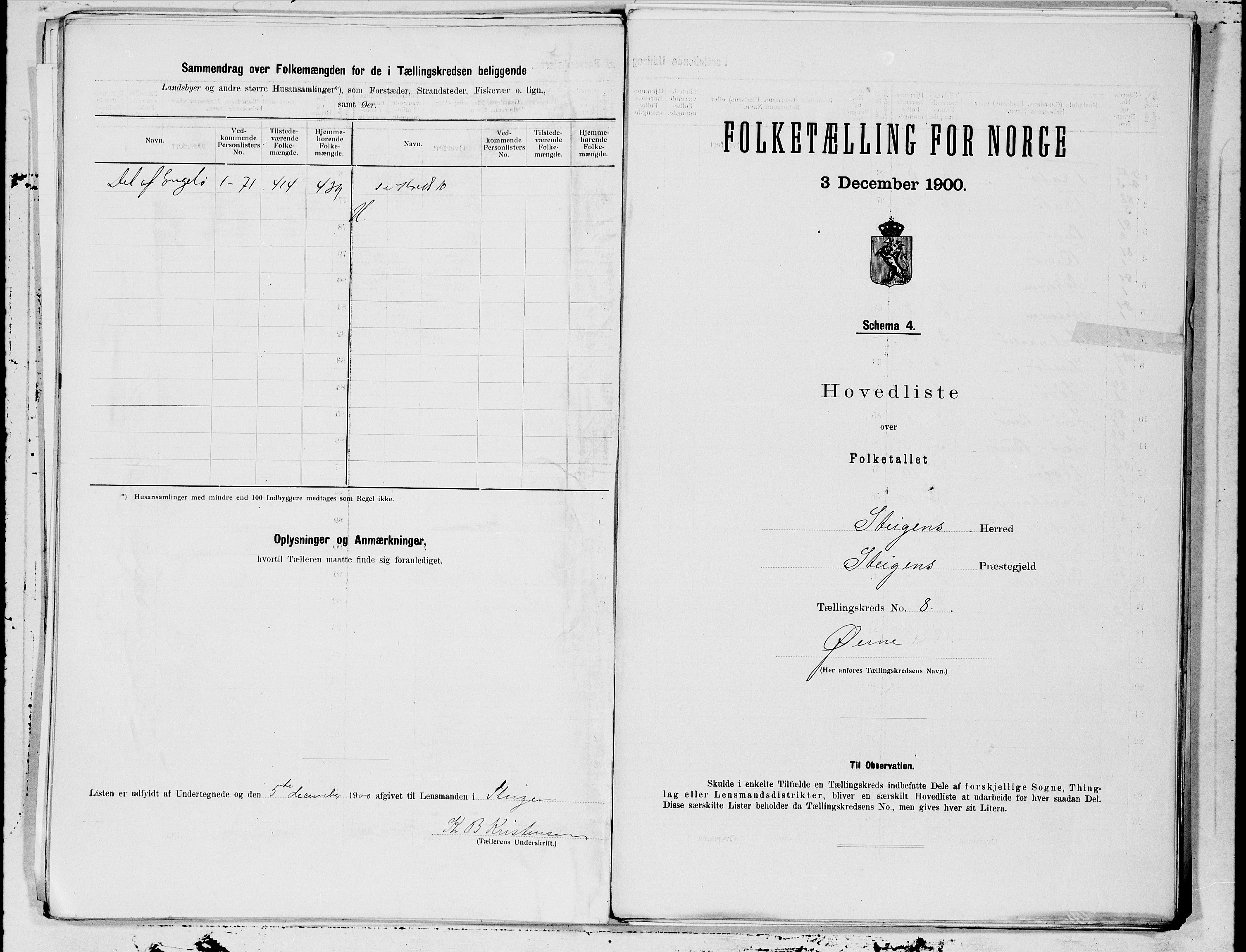 SAT, 1900 census for Steigen, 1900, p. 16