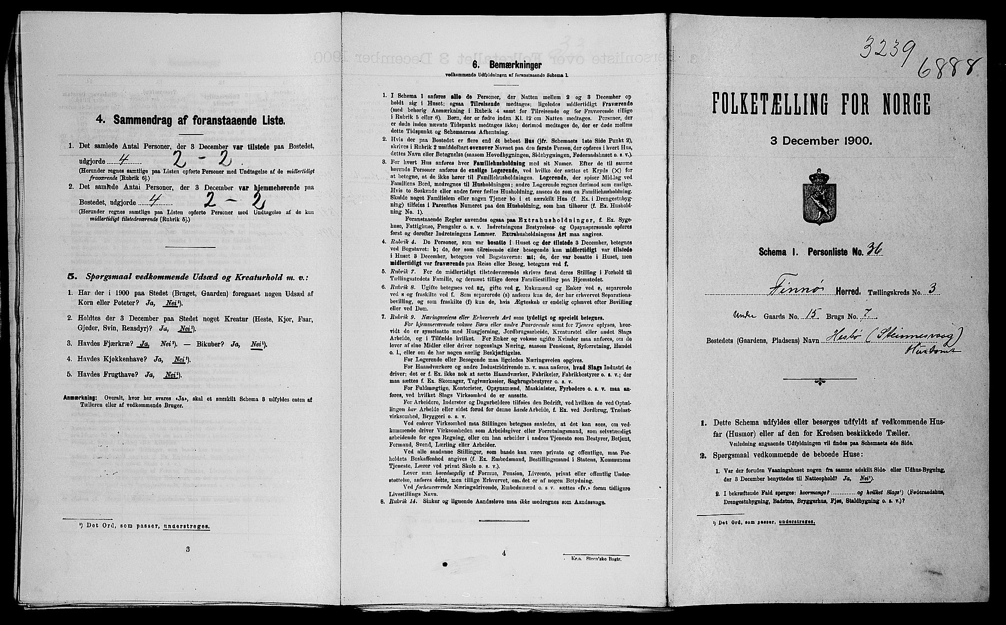 SAST, 1900 census for Finnøy, 1900, p. 42