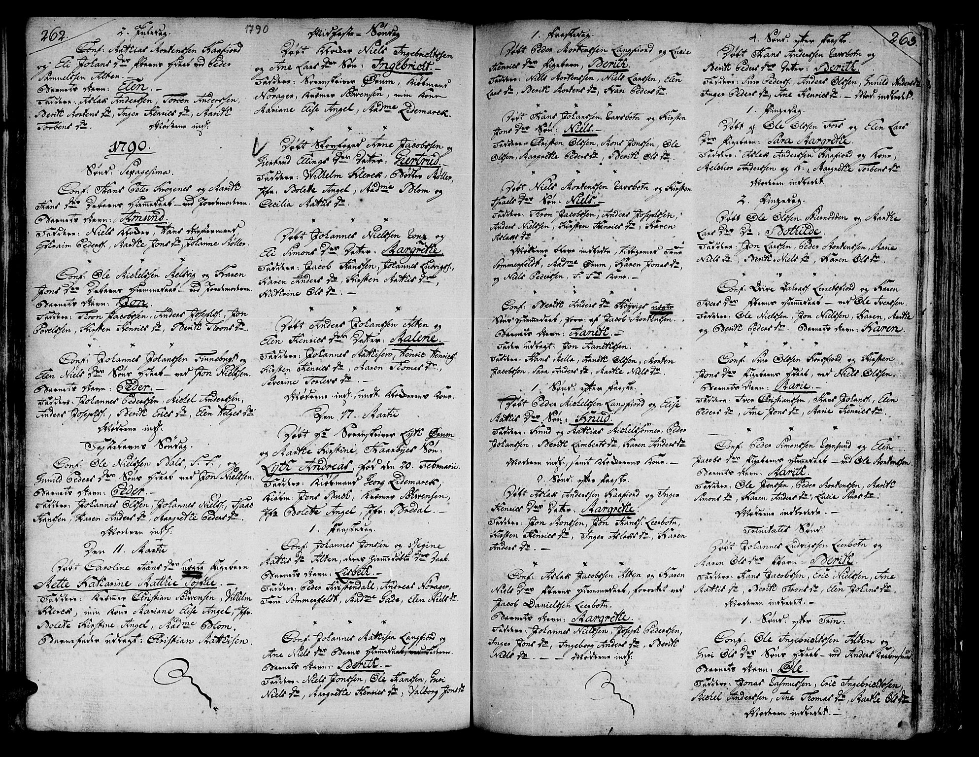 Talvik sokneprestkontor, AV/SATØ-S-1337/H/Ha/L0005kirke: Parish register (official) no. 5, 1772-1798, p. 262-263