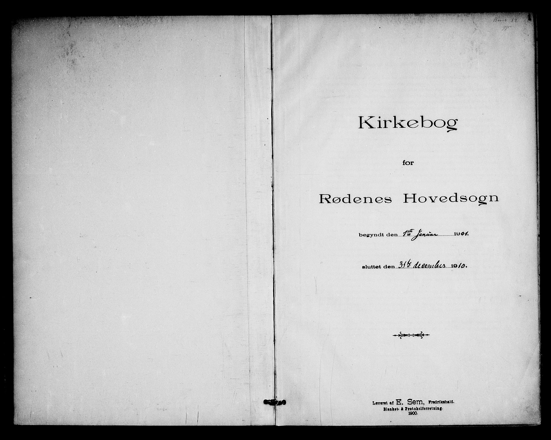Rødenes prestekontor Kirkebøker, AV/SAO-A-2005/F/Fa/L0011: Parish register (official) no. I 11, 1901-1910, p. 1