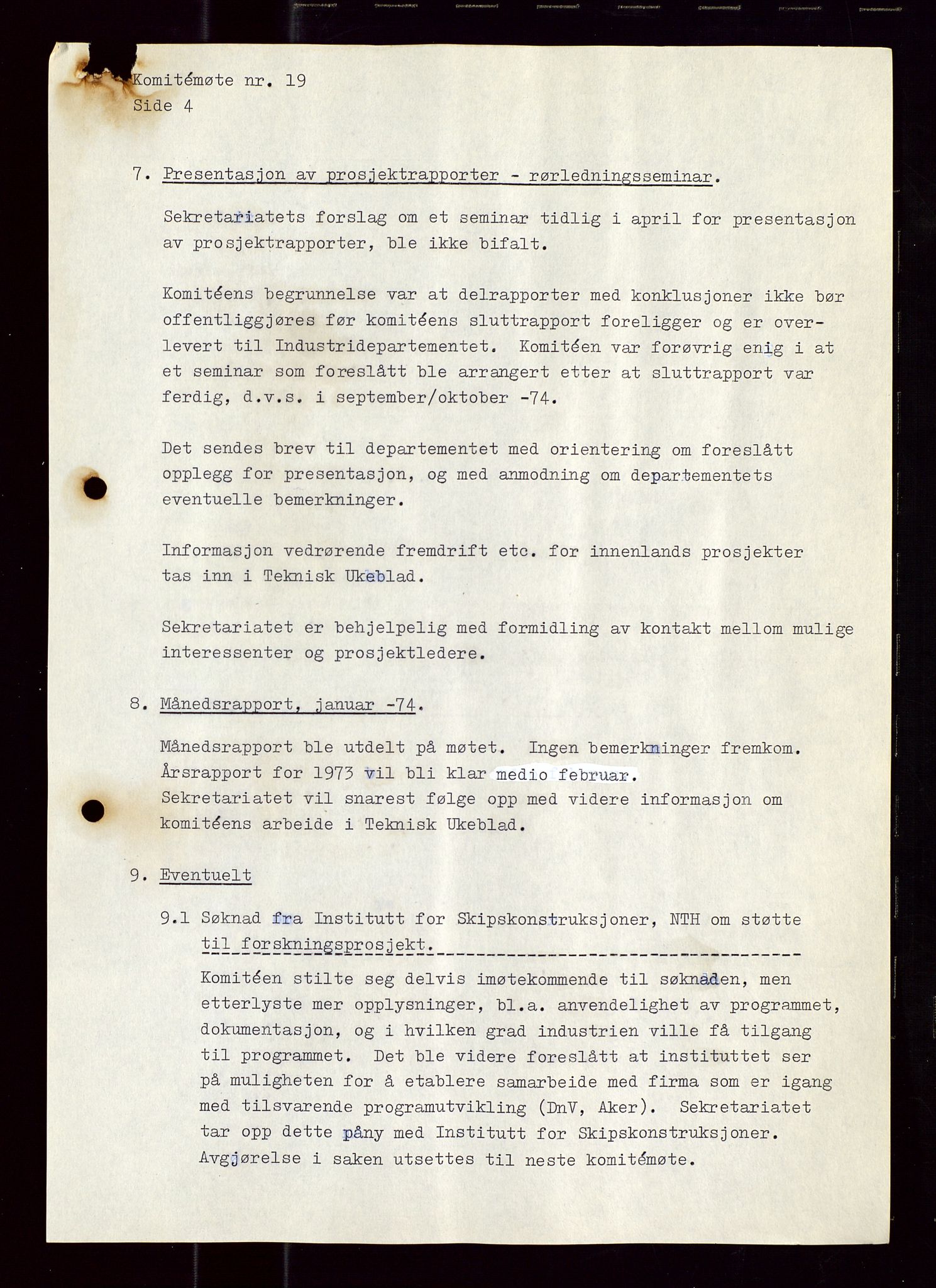 Industridepartementet, Oljekontoret, AV/SAST-A-101348/Di/L0001: DWP, møter juni - november, komiteemøter nr. 19 - 26, 1973-1974, p. 17