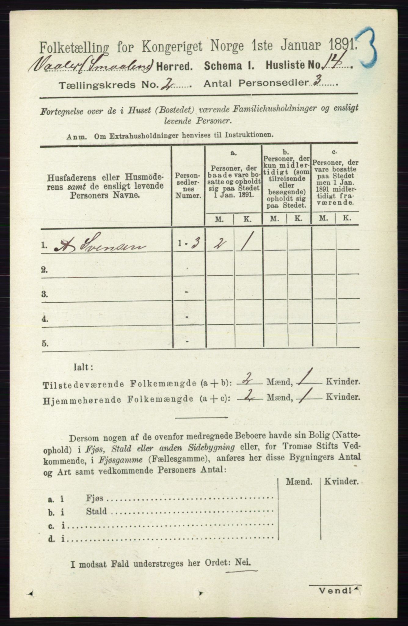 RA, 1891 census for 0137 Våler, 1891, p. 629