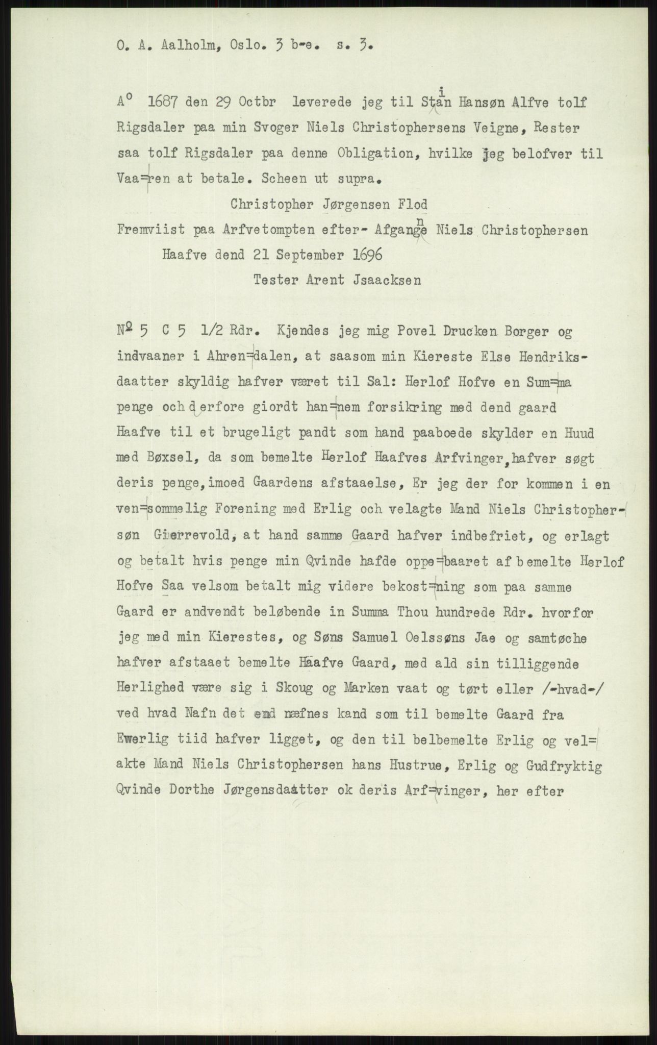 Samlinger til kildeutgivelse, Diplomavskriftsamlingen, AV/RA-EA-4053/H/Ha, p. 61