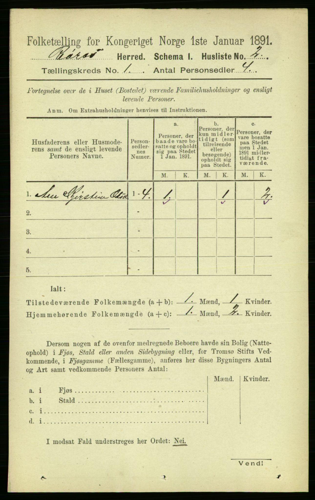 RA, 1891 census for 1640 Røros, 1891, p. 44