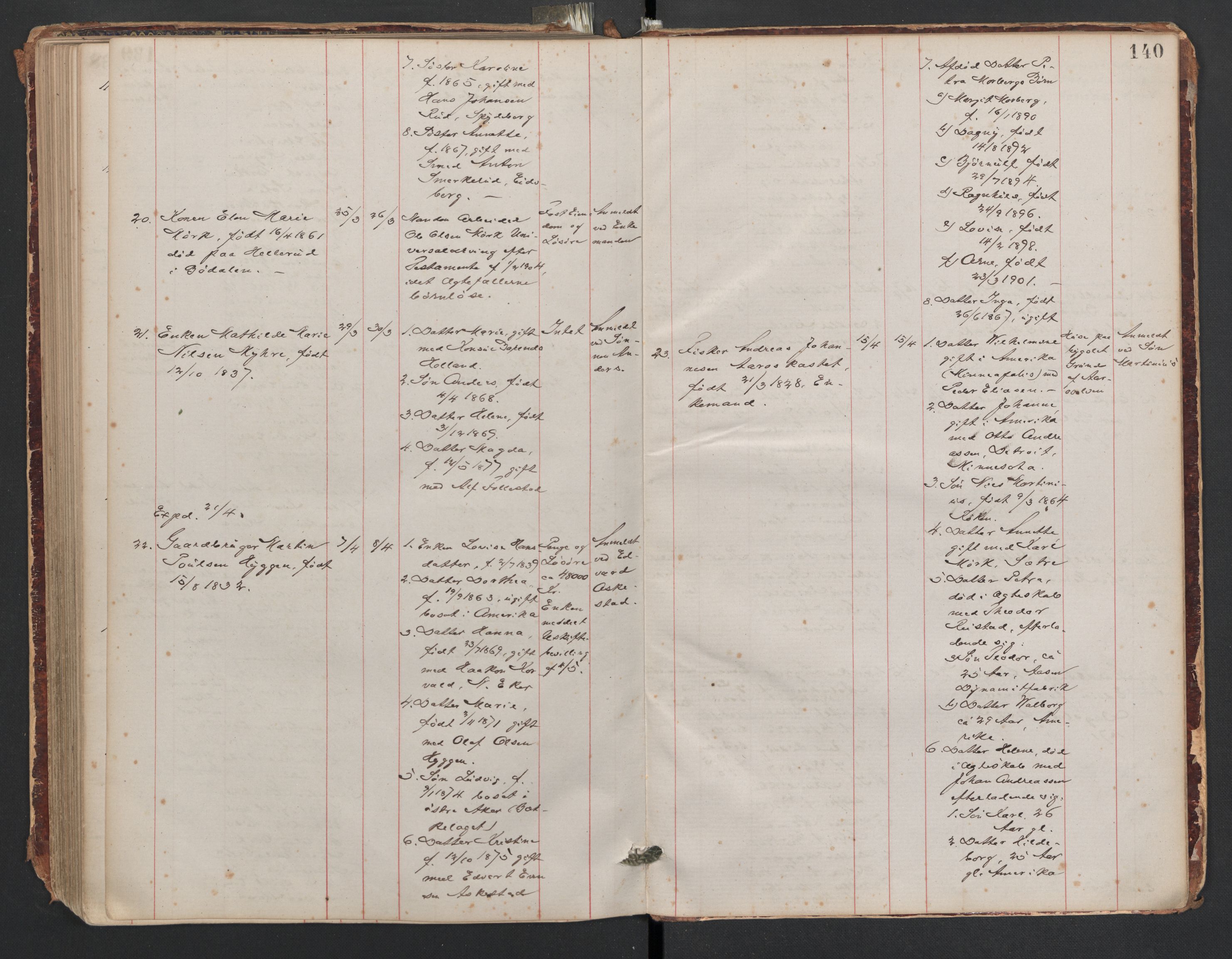 Røyken lensmannskontor, SAKO/A-522/H/Ha/L0001: Dødsfallsprotokoll, 1875-1910, p. 140
