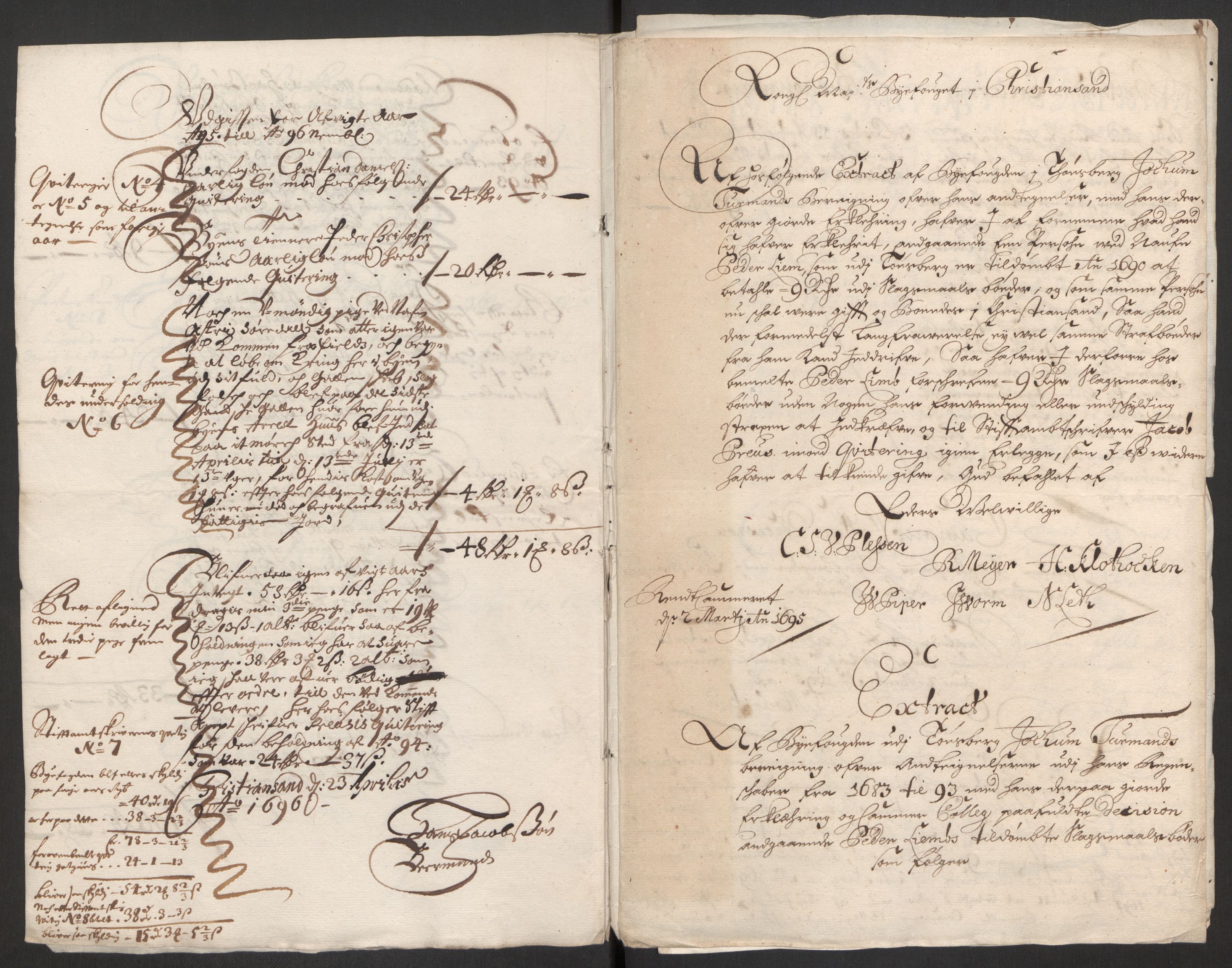 Rentekammeret inntil 1814, Reviderte regnskaper, Byregnskaper, AV/RA-EA-4066/R/Rm/L0285: [M18] Sikt og sakefall, 1681-1718, p. 226