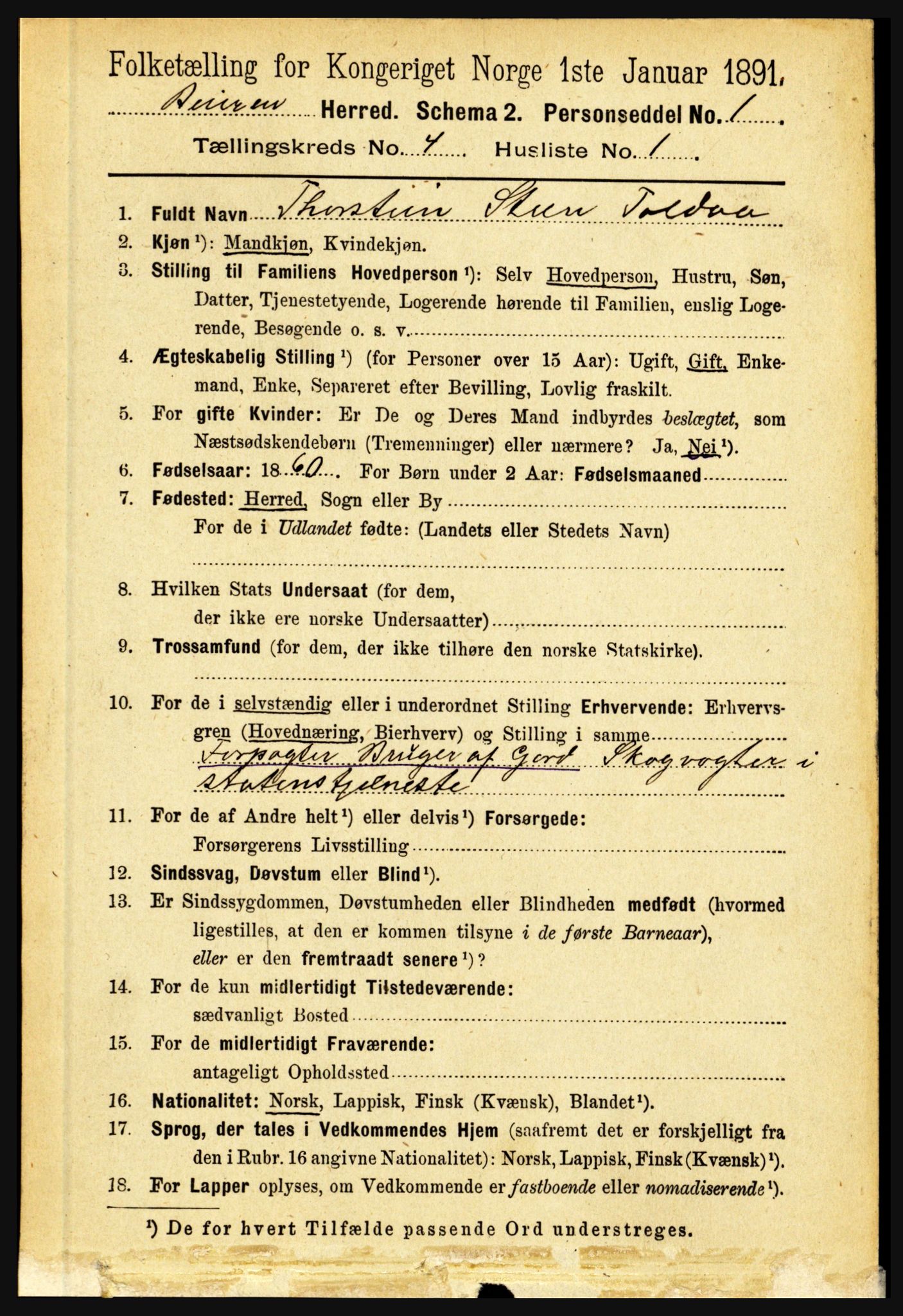 RA, 1891 census for 1839 Beiarn, 1891, p. 1478