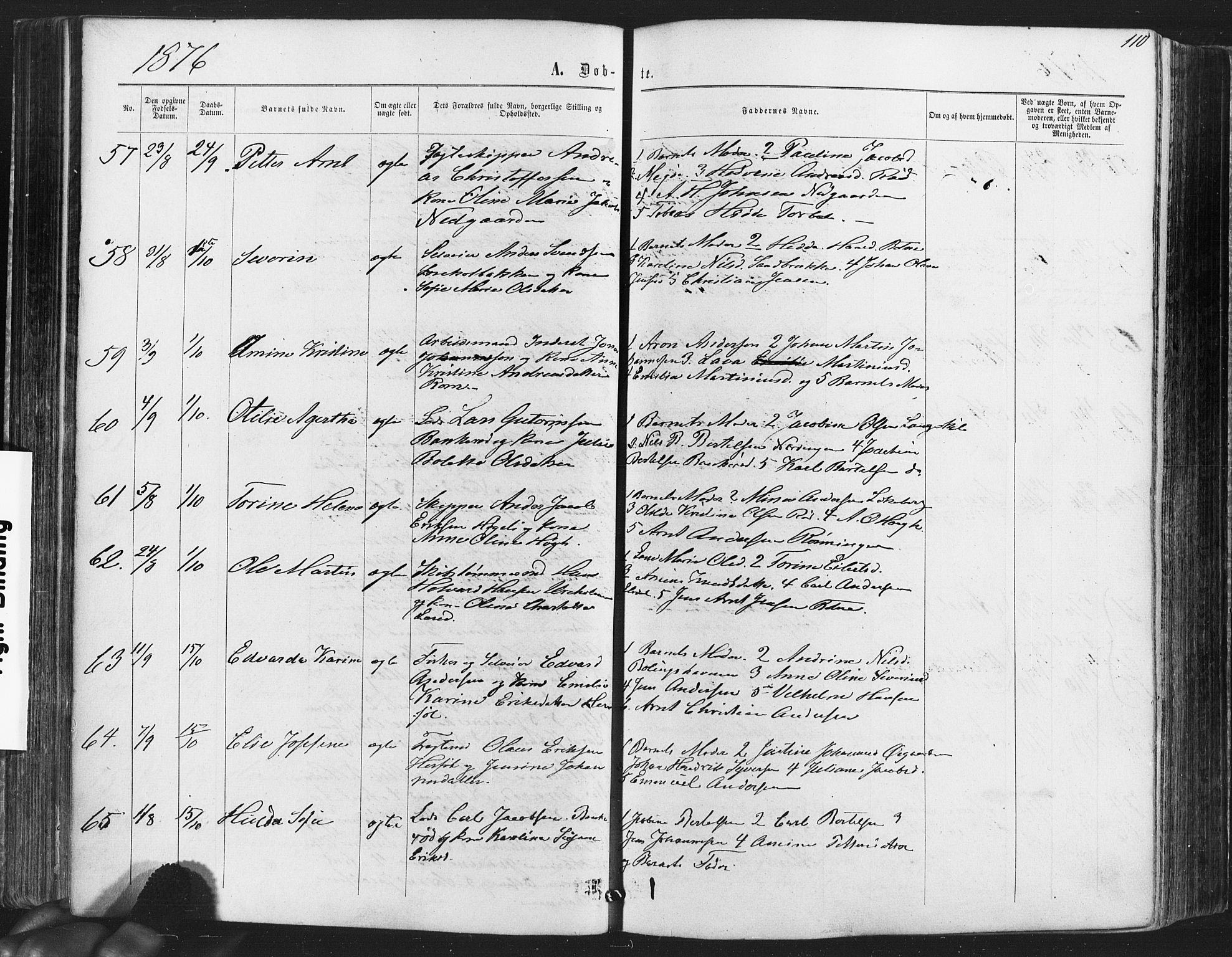 Hvaler prestekontor Kirkebøker, AV/SAO-A-2001/F/Fa/L0007: Parish register (official) no. I 7, 1864-1878, p. 110