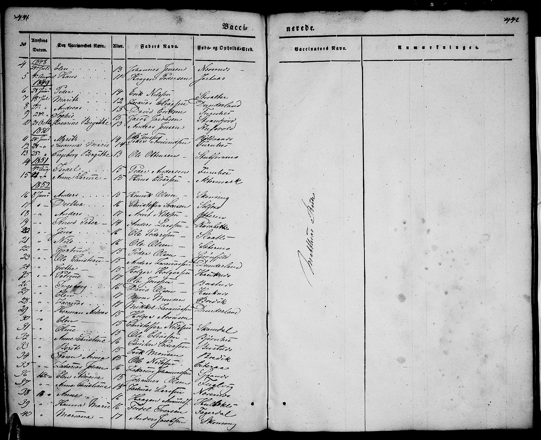 Ministerialprotokoller, klokkerbøker og fødselsregistre - Nordland, SAT/A-1459/827/L0413: Parish register (copy) no. 827C02, 1842-1852, p. 441-442