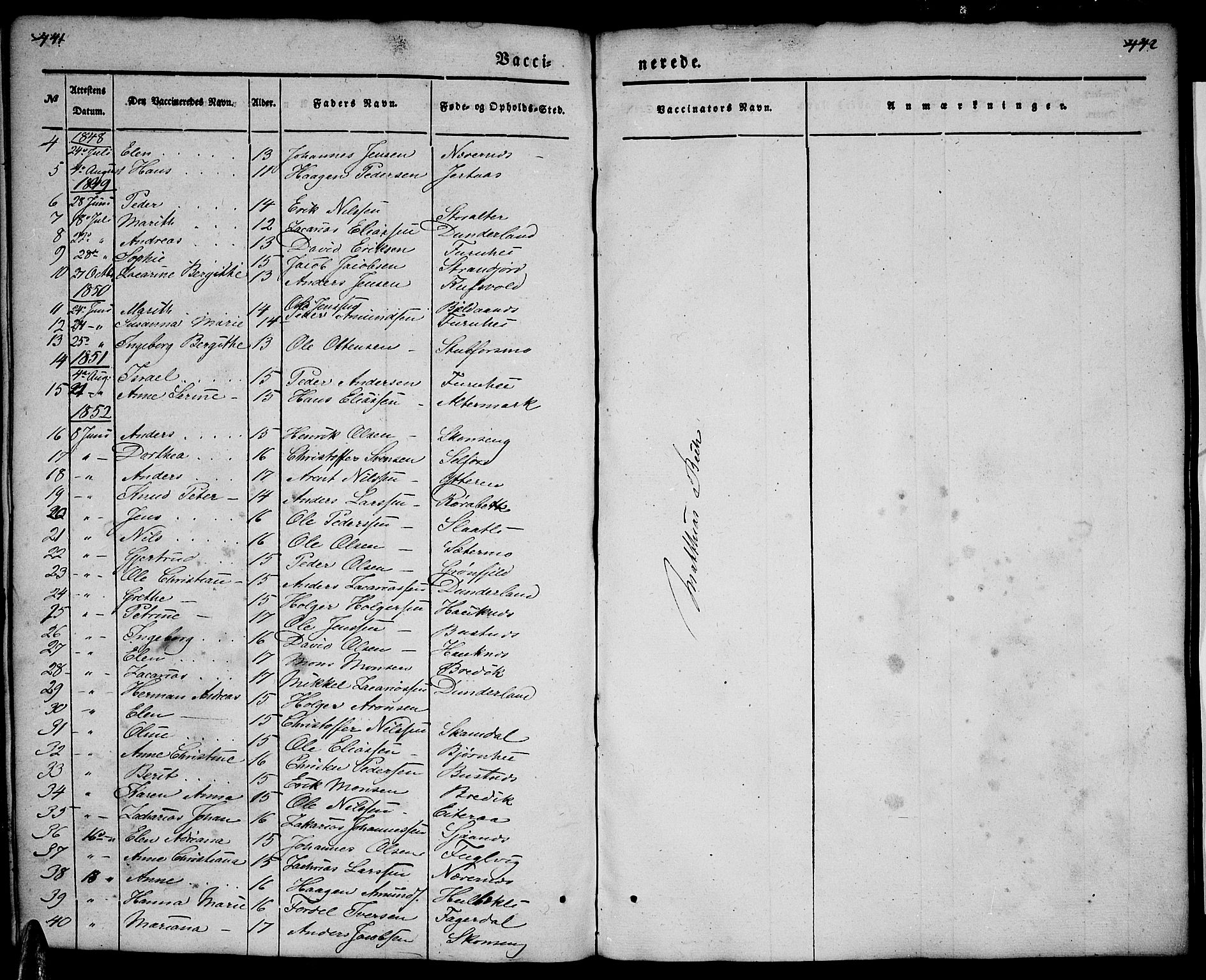 Ministerialprotokoller, klokkerbøker og fødselsregistre - Nordland, AV/SAT-A-1459/827/L0413: Parish register (copy) no. 827C02, 1842-1852, p. 441-442