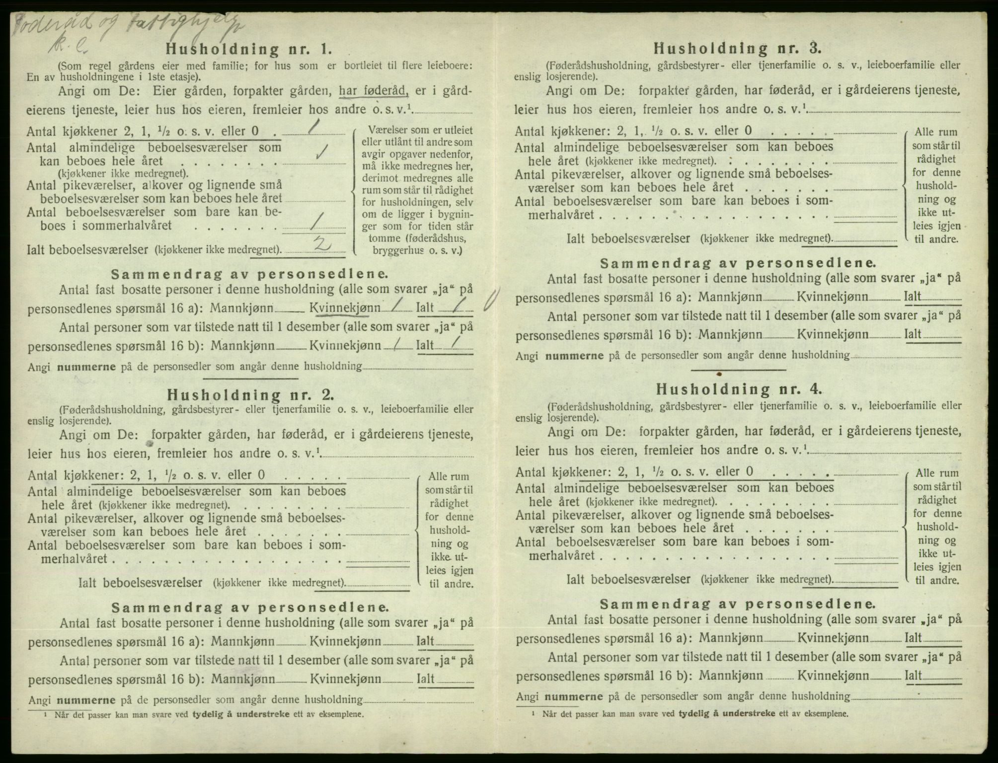 SAB, 1920 census for Fjelberg, 1920, p. 507