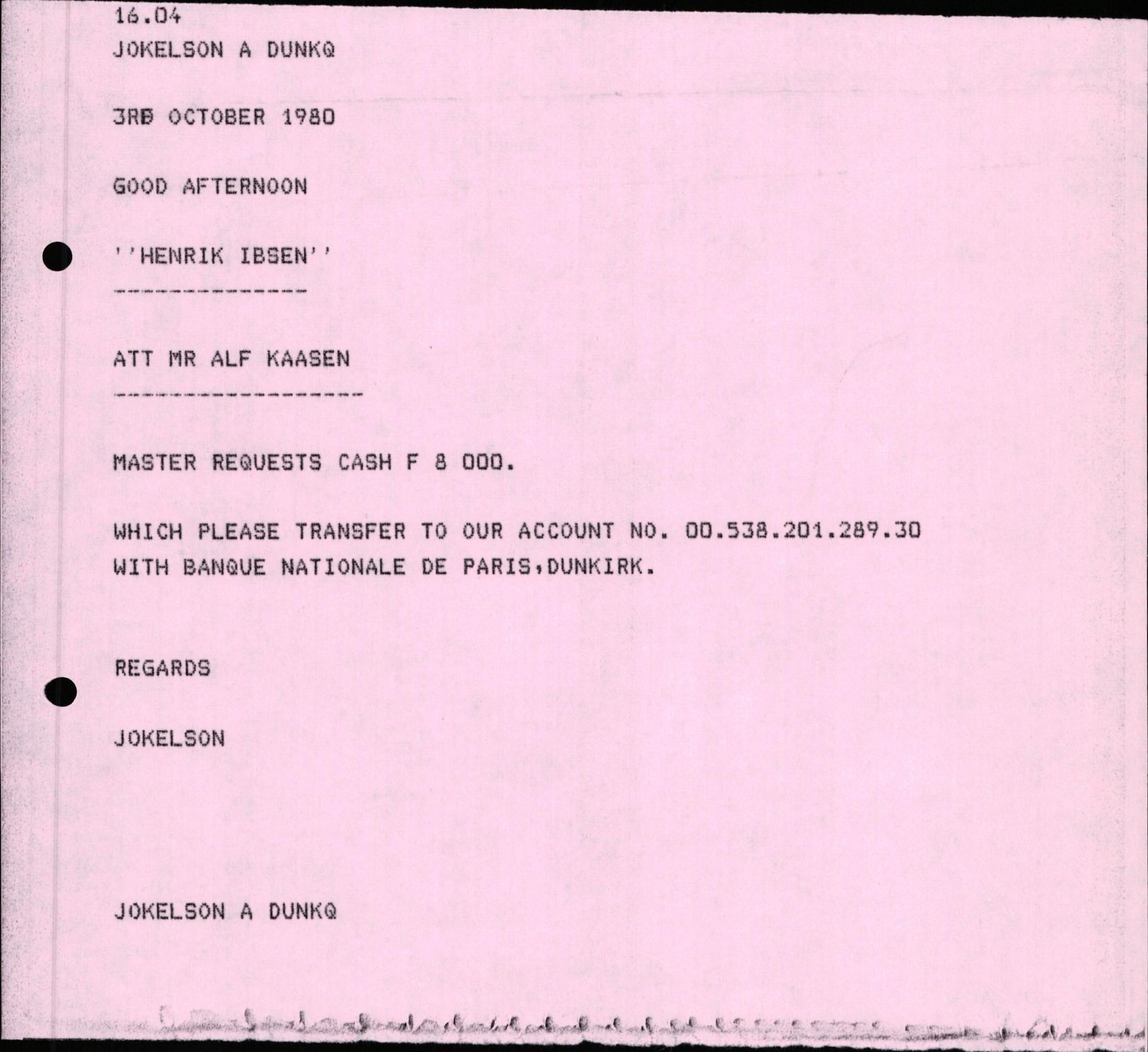 Pa 1503 - Stavanger Drilling AS, AV/SAST-A-101906/2/E/Ec/Eca/L0011: Sak og korrespondanse, 1980-1981