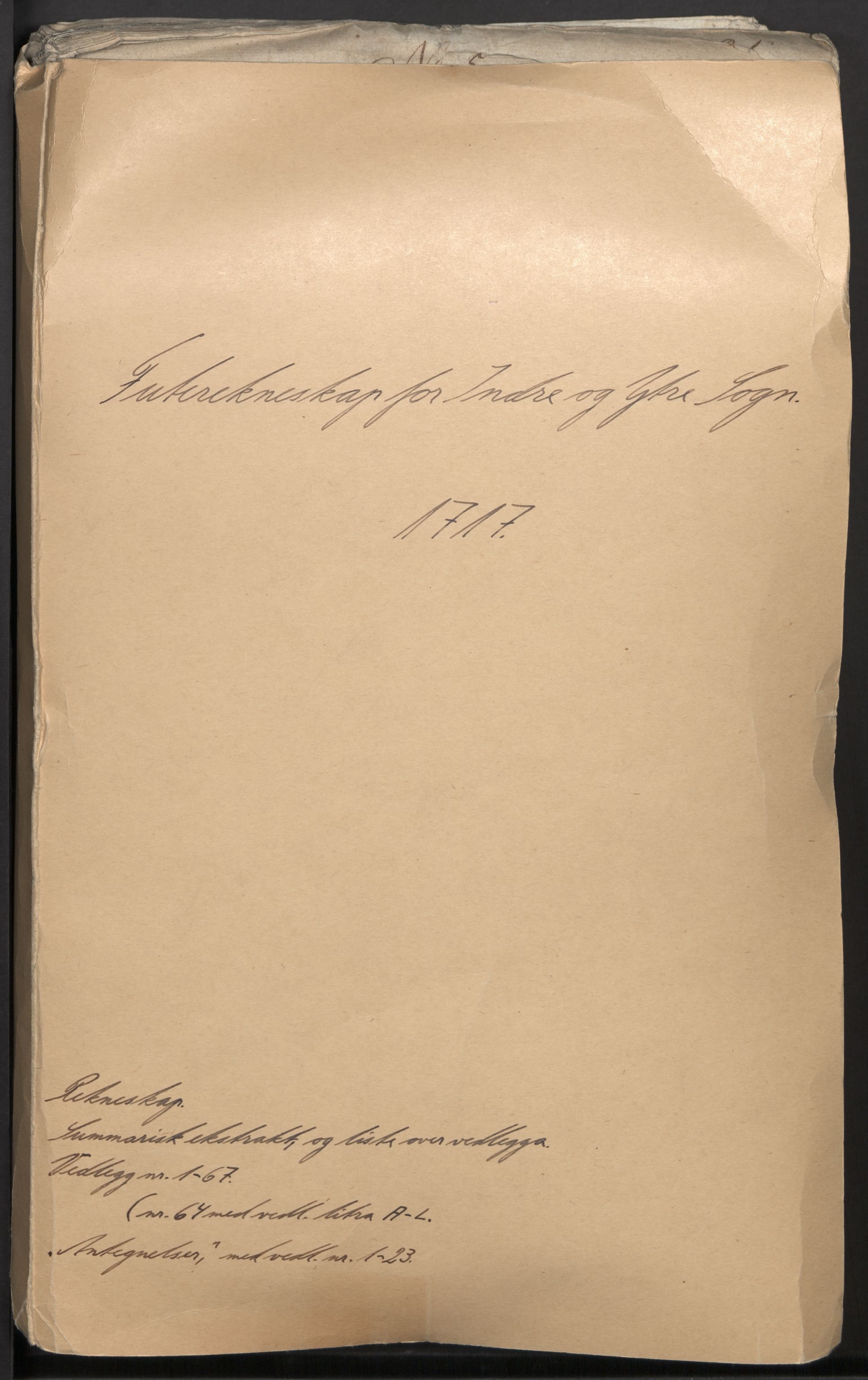 Rentekammeret inntil 1814, Reviderte regnskaper, Fogderegnskap, RA/EA-4092/R52/L3321: Fogderegnskap Sogn, 1717-1718, p. 2