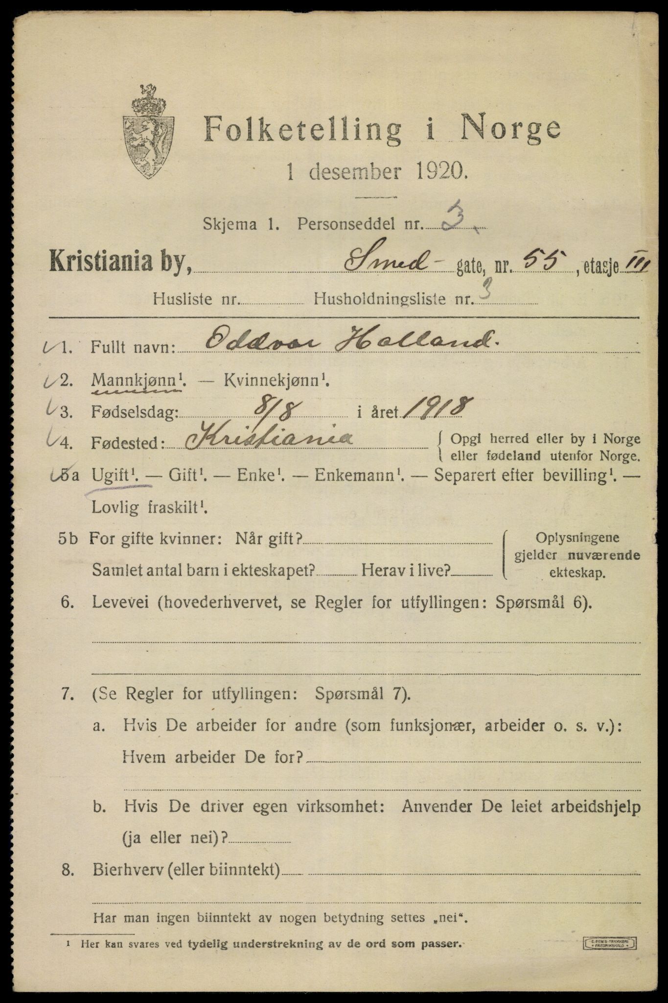 SAO, 1920 census for Kristiania, 1920, p. 521473