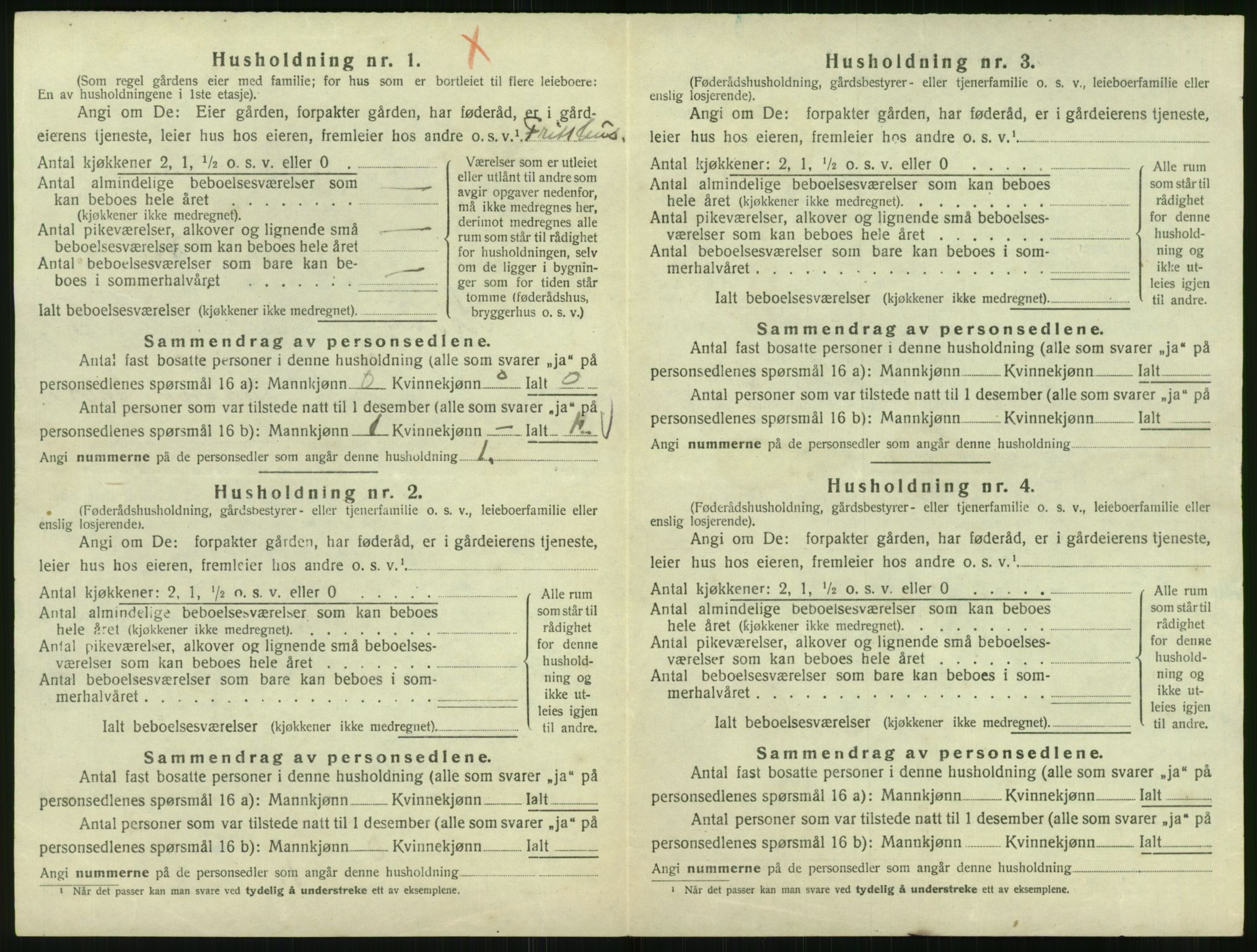 SAK, 1920 census for Høvåg, 1920, p. 497