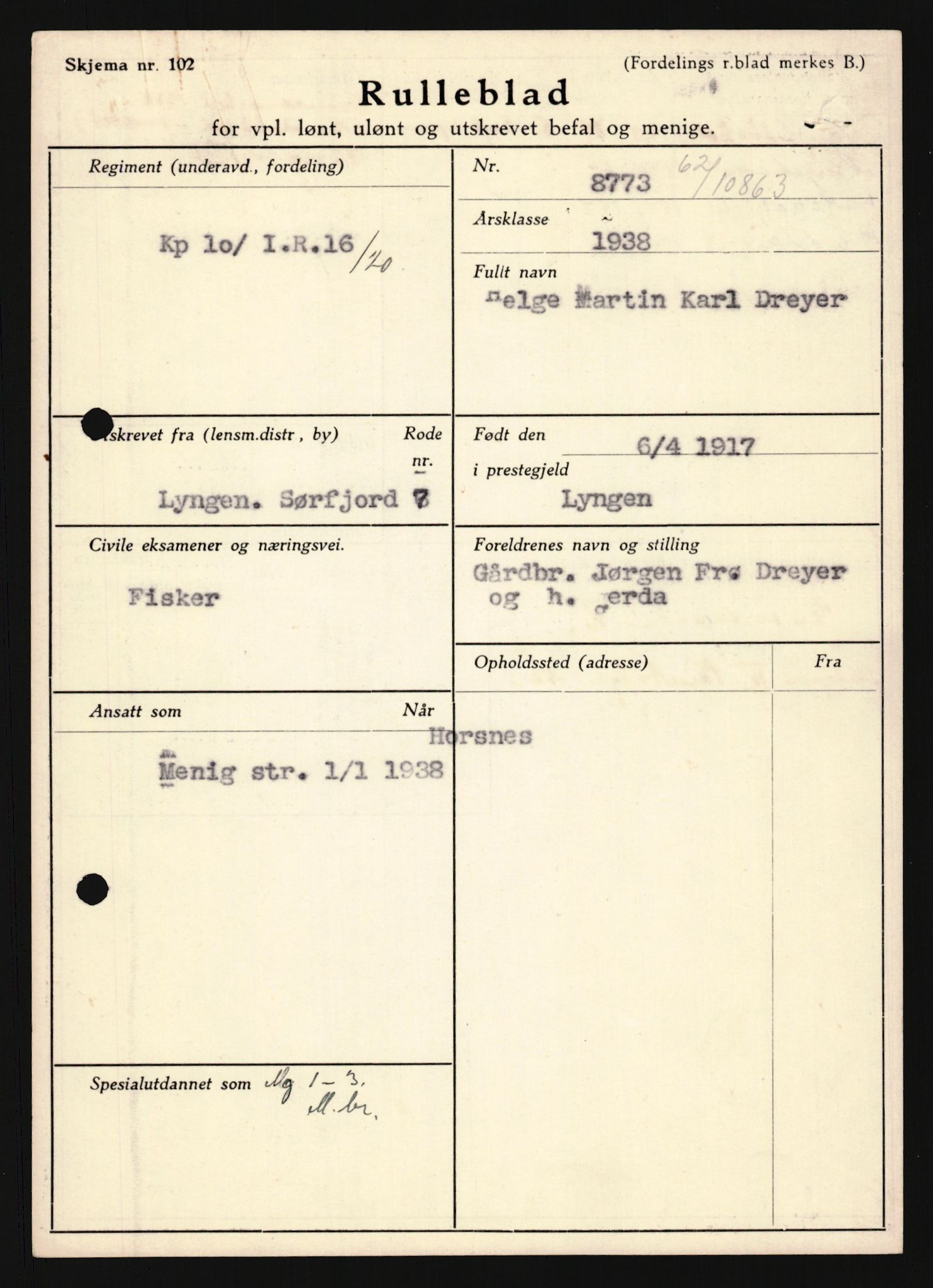 Forsvaret, Troms infanteriregiment nr. 16, AV/RA-RAFA-3146/P/Pa/L0022: Rulleblad for regimentets menige mannskaper, årsklasse 1938, 1938, p. 187