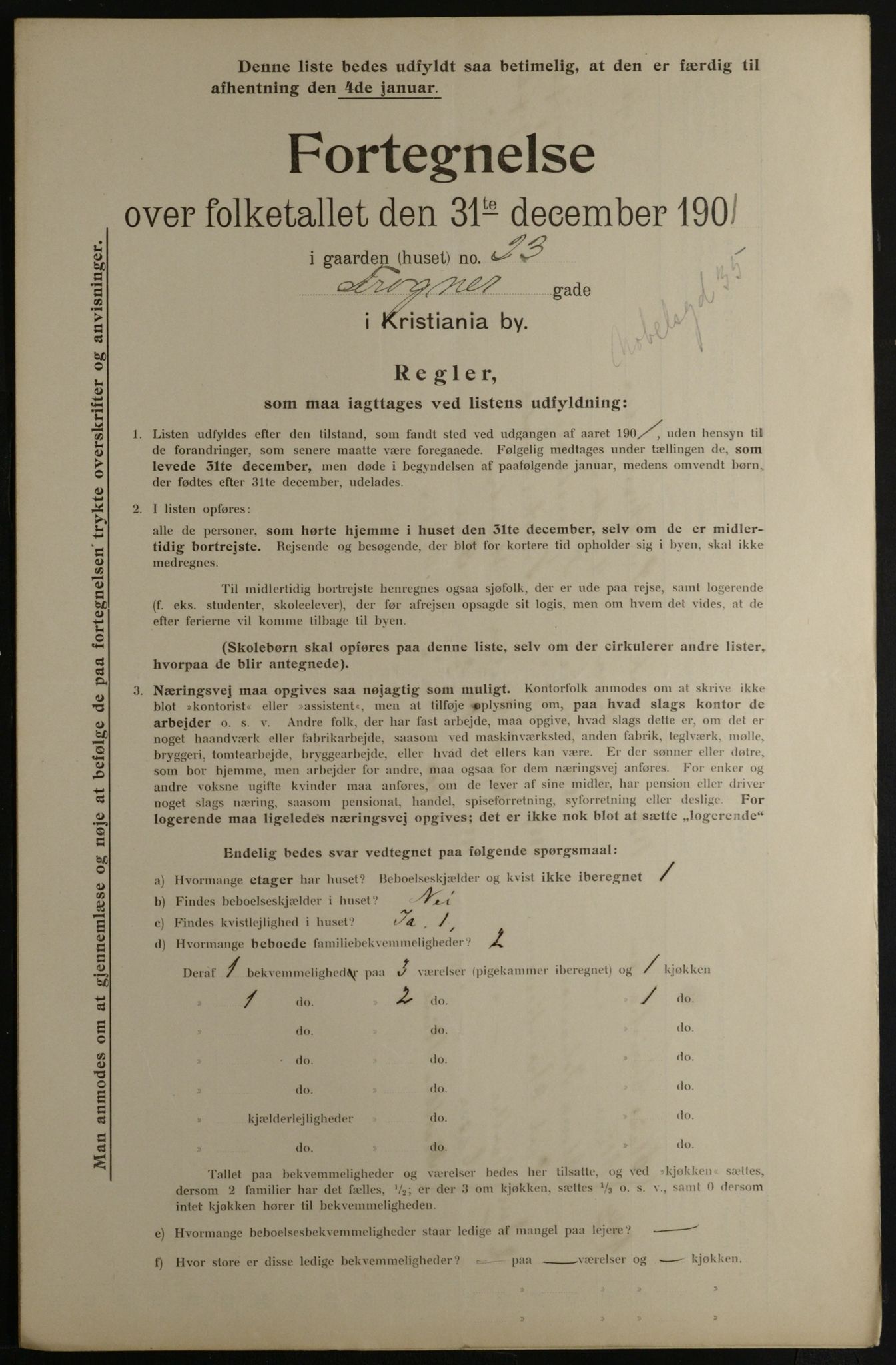 OBA, Municipal Census 1901 for Kristiania, 1901, p. 10951