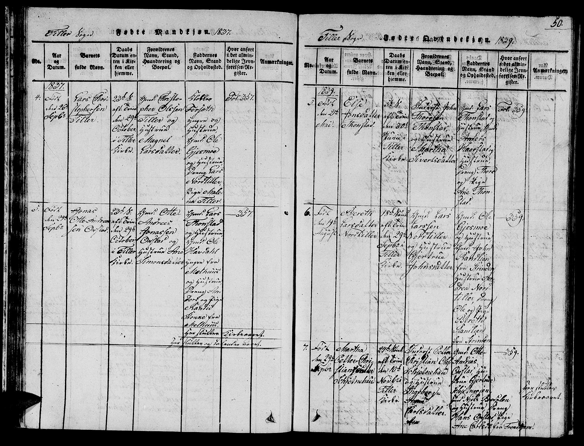 Ministerialprotokoller, klokkerbøker og fødselsregistre - Sør-Trøndelag, AV/SAT-A-1456/621/L0458: Parish register (copy) no. 621C01, 1816-1865, p. 50