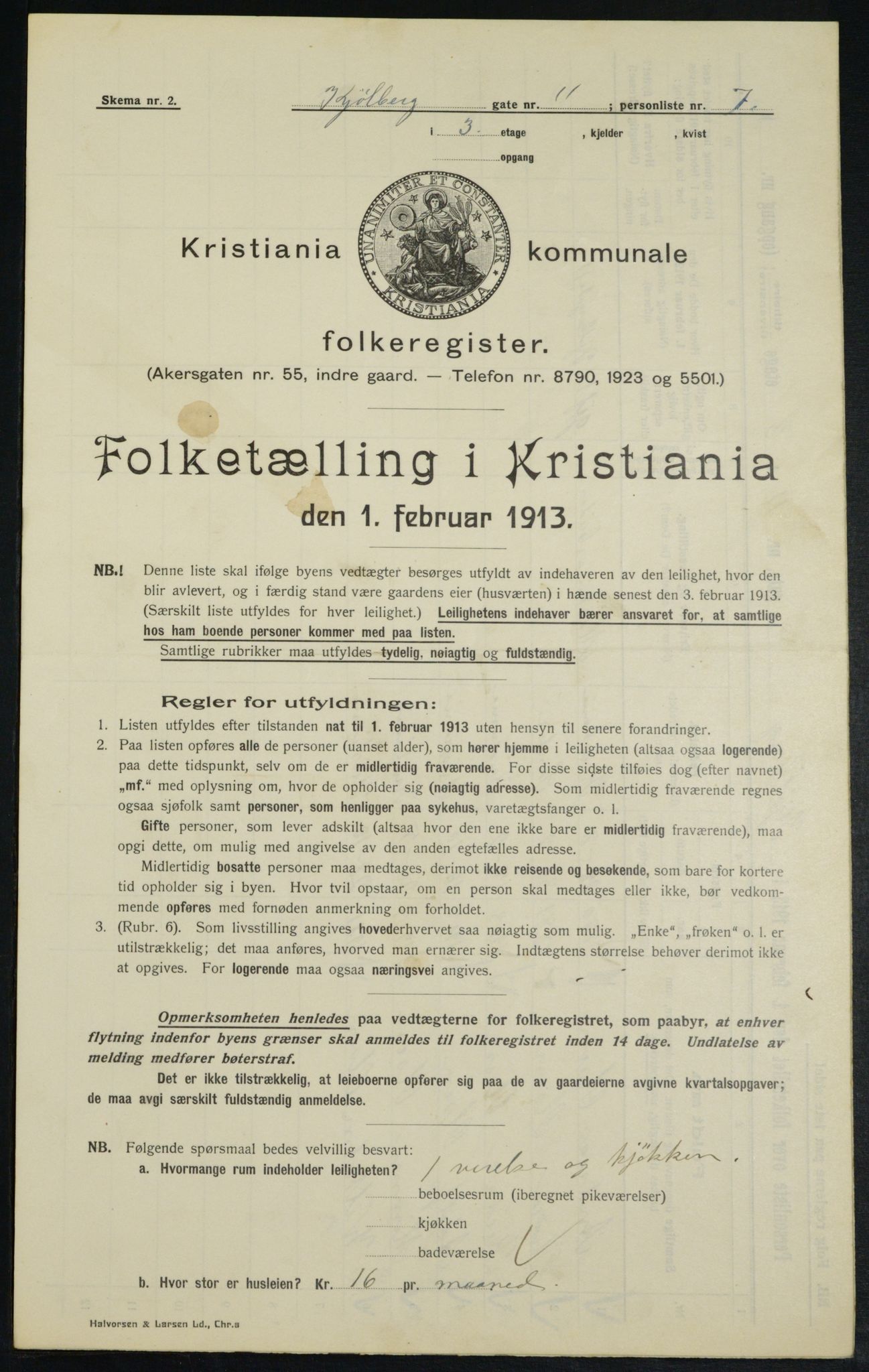 OBA, Municipal Census 1913 for Kristiania, 1913, p. 51248