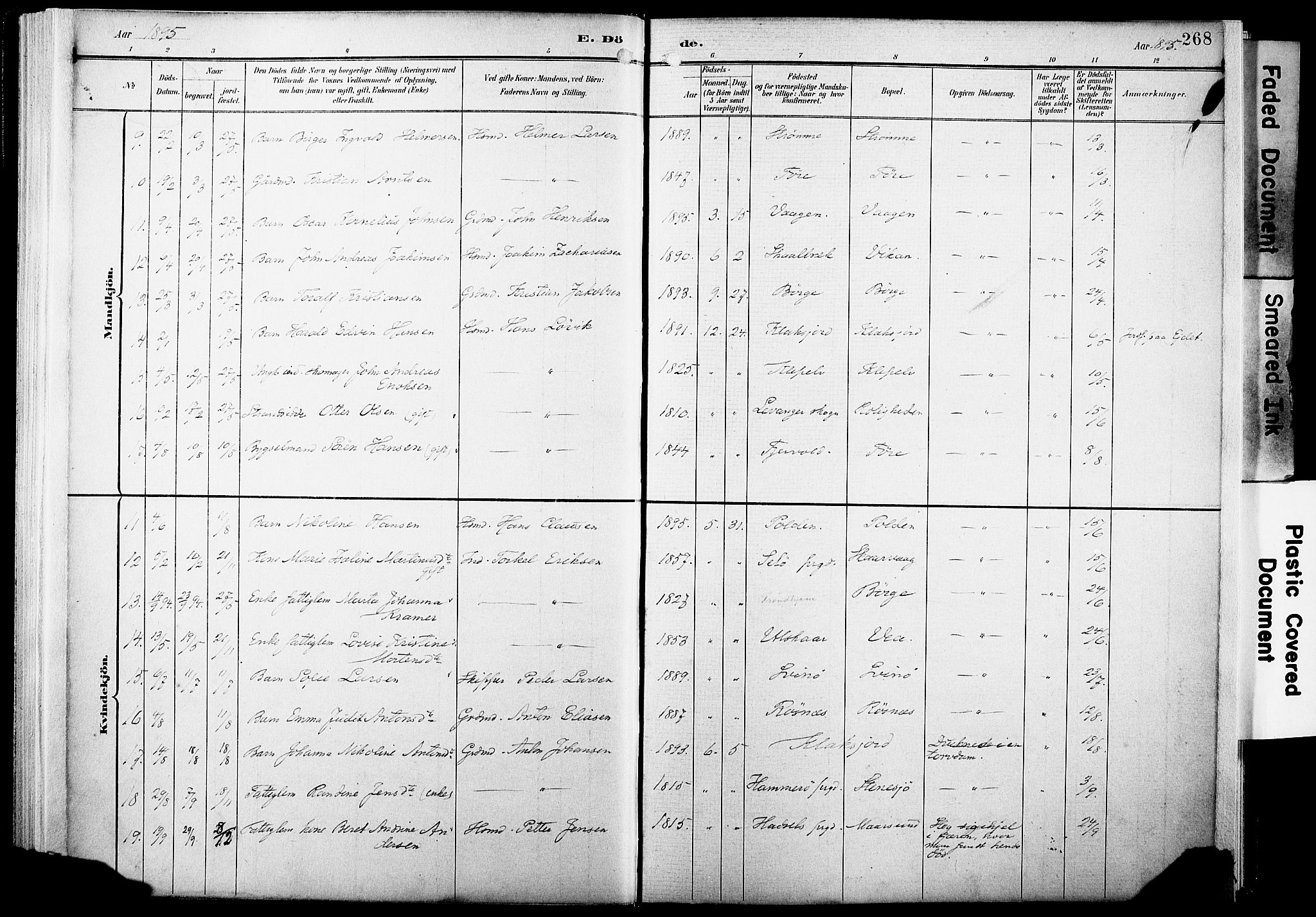 Ministerialprotokoller, klokkerbøker og fødselsregistre - Nordland, AV/SAT-A-1459/891/L1305: Parish register (official) no. 891A10, 1895-1921, p. 268