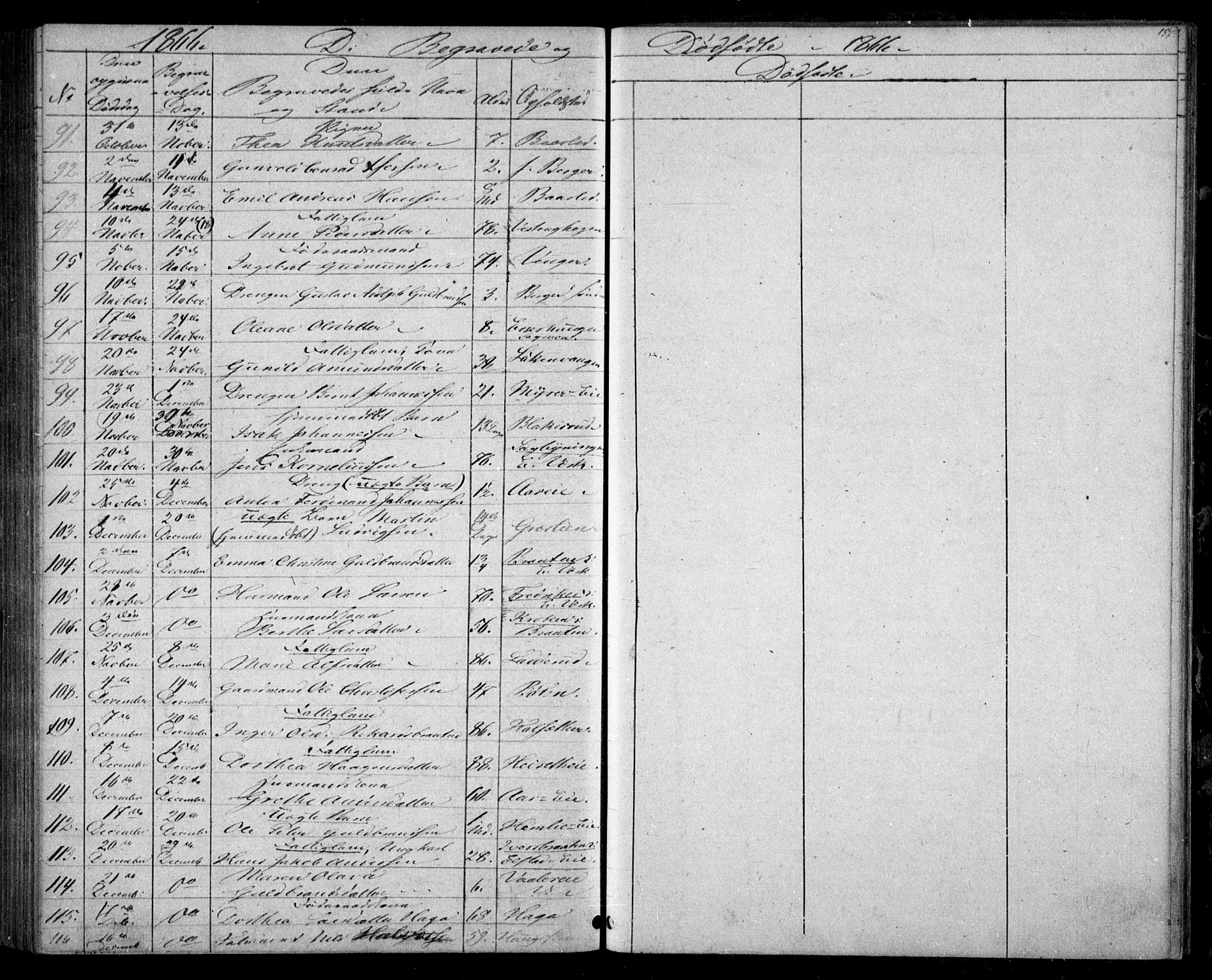 Eidsvoll prestekontor Kirkebøker, AV/SAO-A-10888/G/Ga/L0002: Parish register (copy) no. I 2, 1866-1871, p. 157