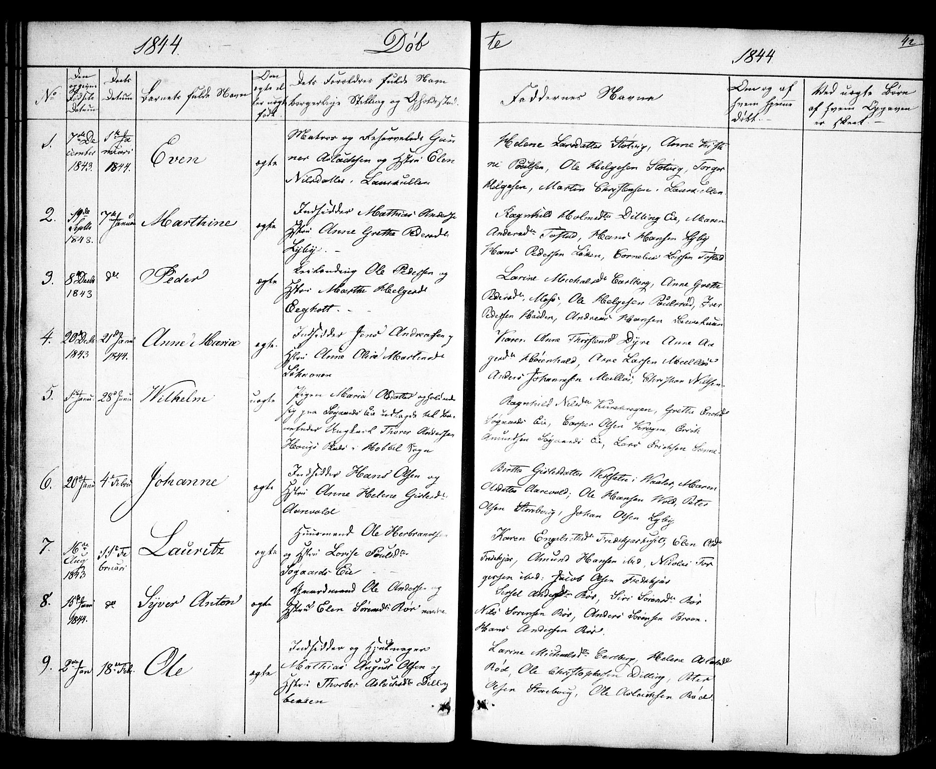 Rygge prestekontor Kirkebøker, AV/SAO-A-10084b/F/Fa/L0004: Parish register (official) no. 4, 1836-1851, p. 42