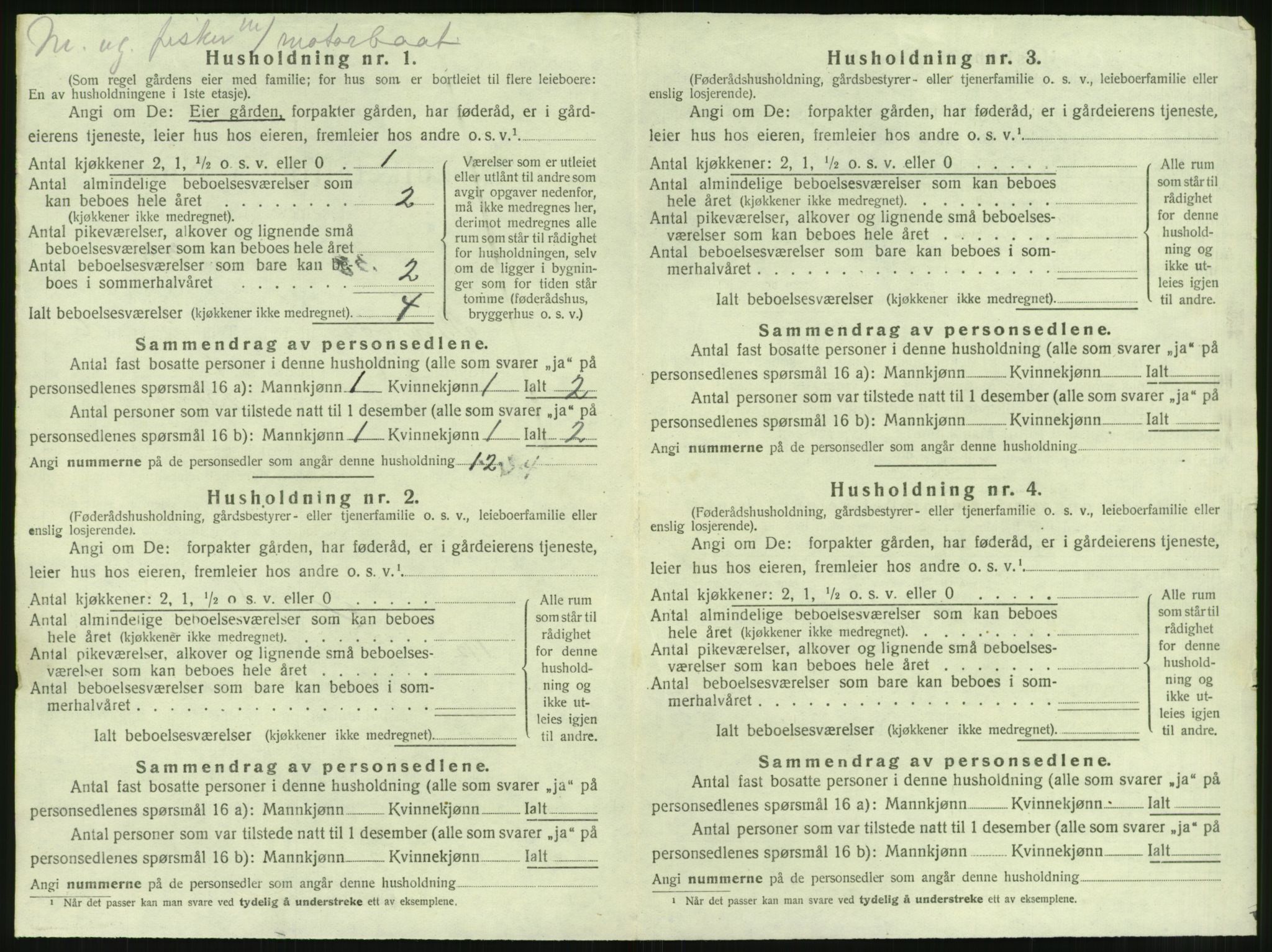 SAT, 1920 census for Brattvær, 1920, p. 495