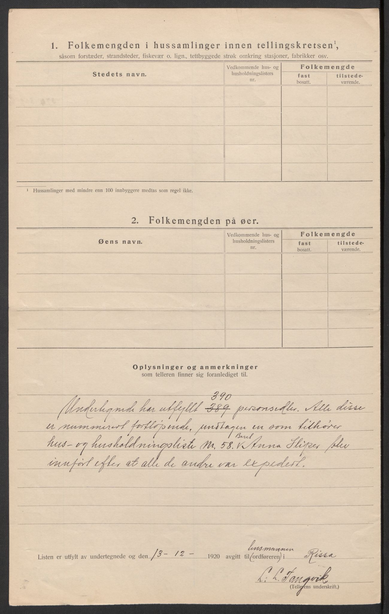 SAT, 1920 census for Rissa, 1920, p. 17