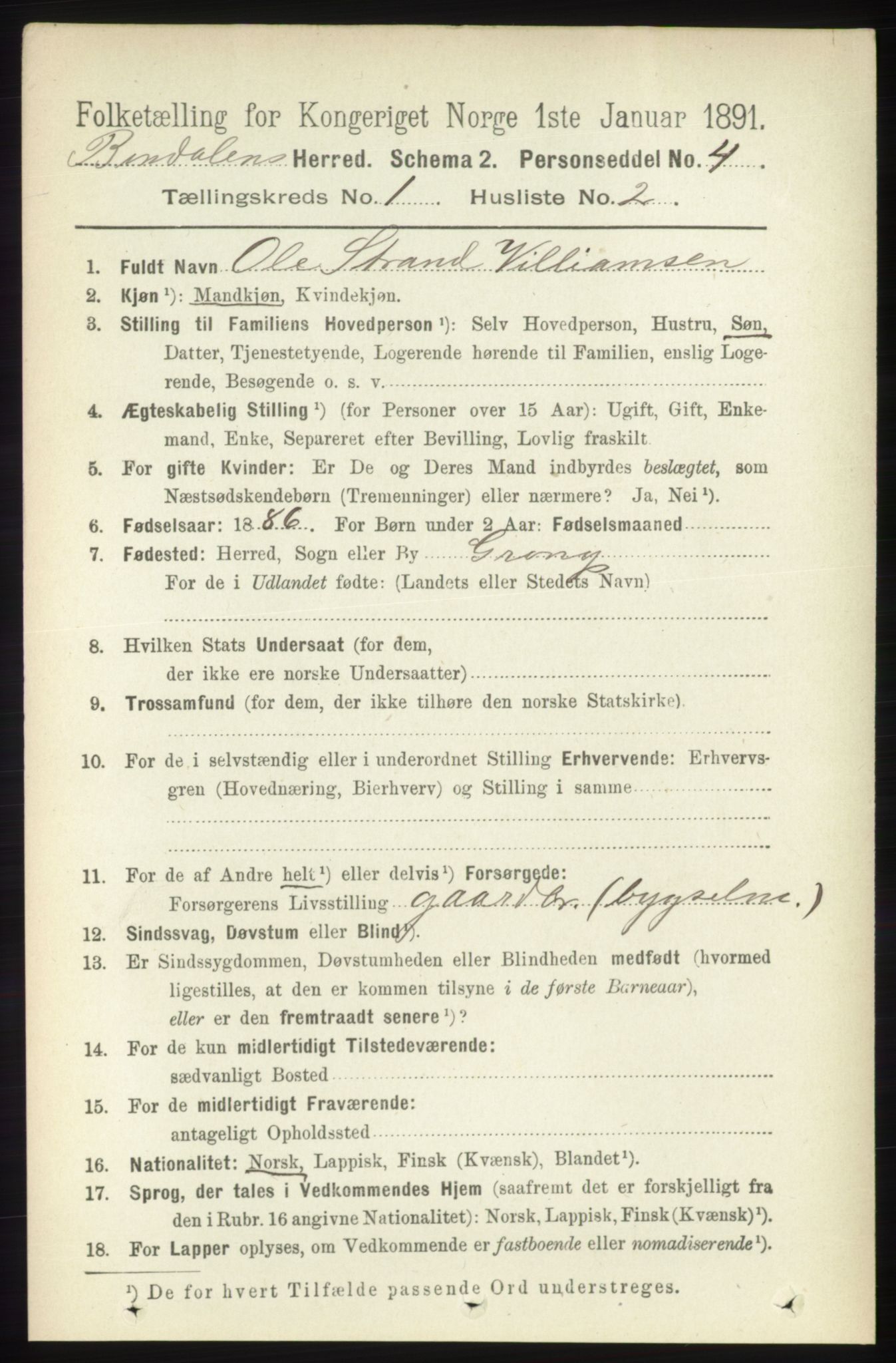 RA, 1891 census for 1811 Bindal, 1891, p. 67