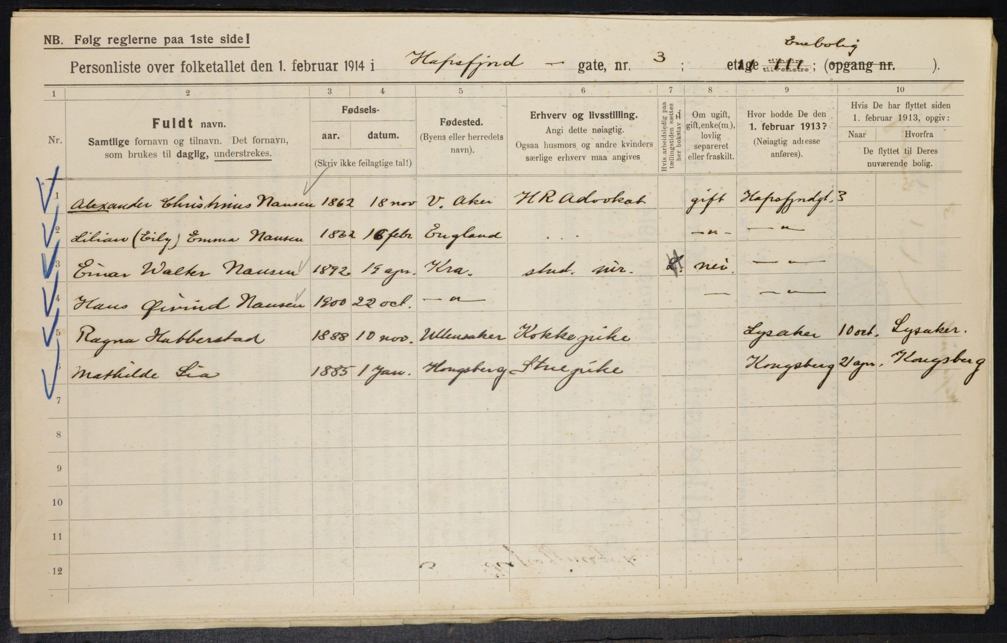 OBA, Municipal Census 1914 for Kristiania, 1914, p. 33371