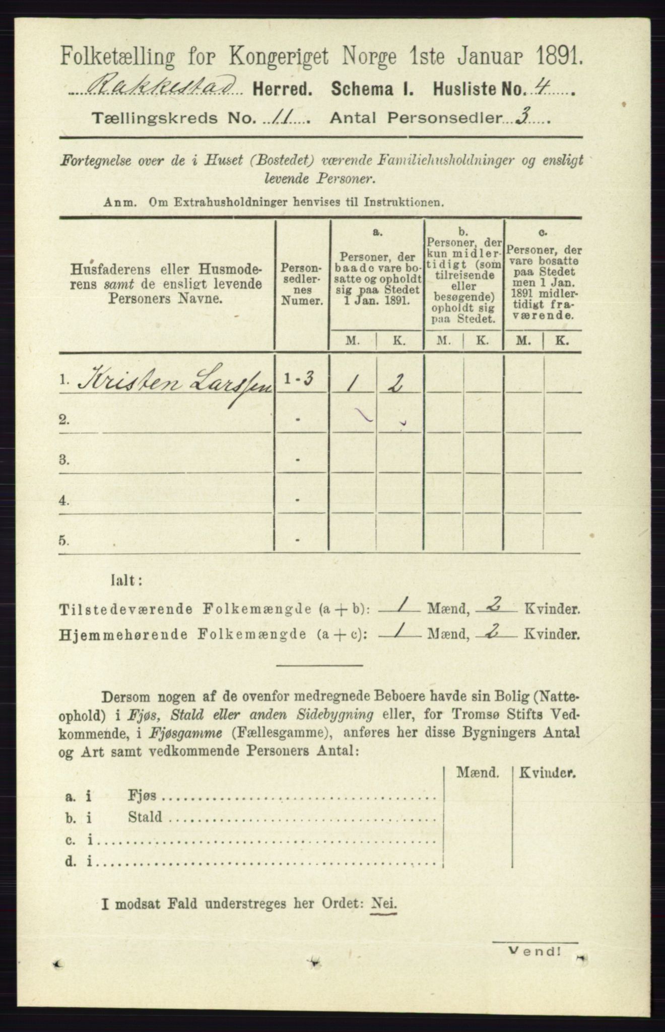 RA, 1891 census for 0128 Rakkestad, 1891, p. 5082