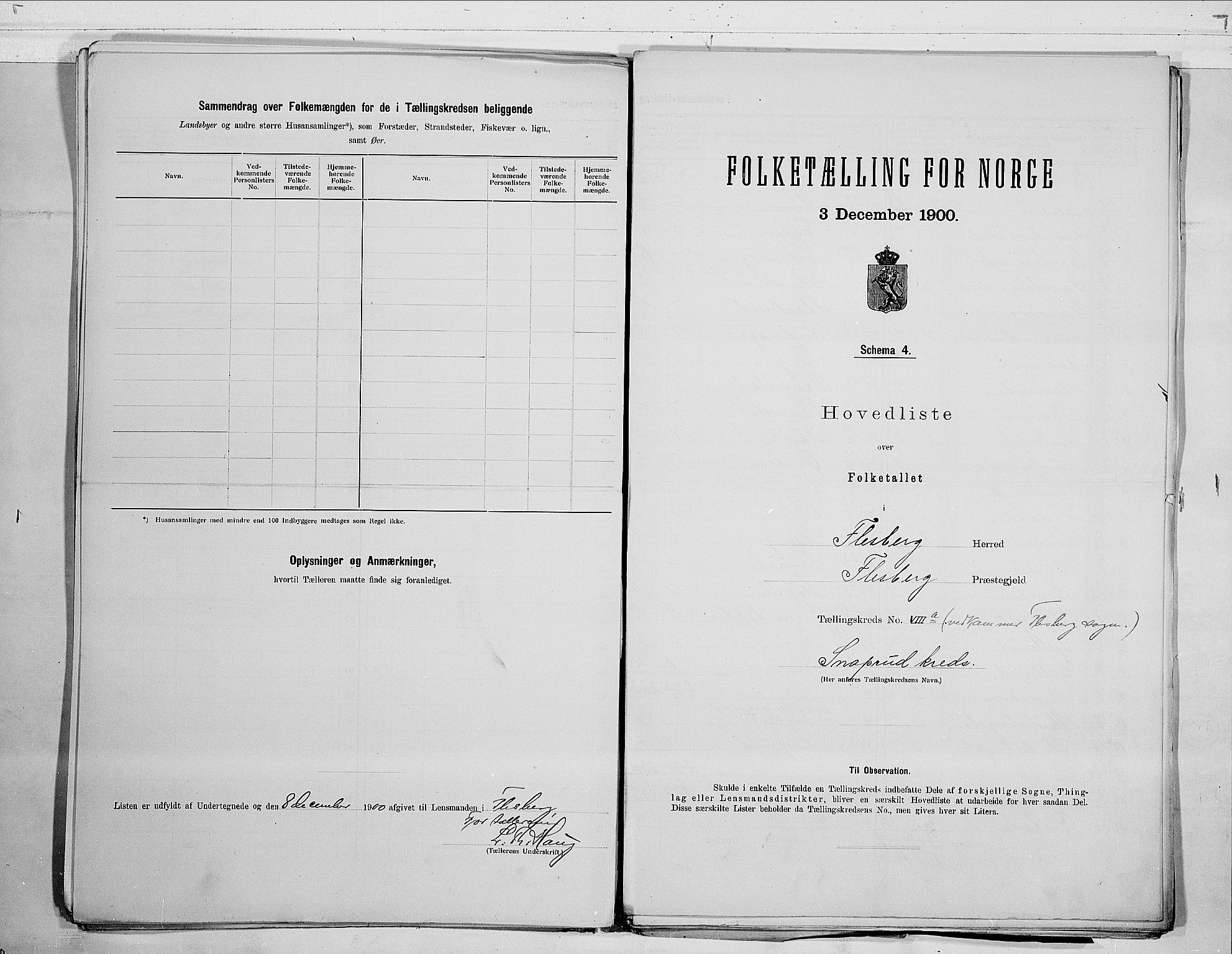 RA, 1900 census for Flesberg, 1900, p. 20