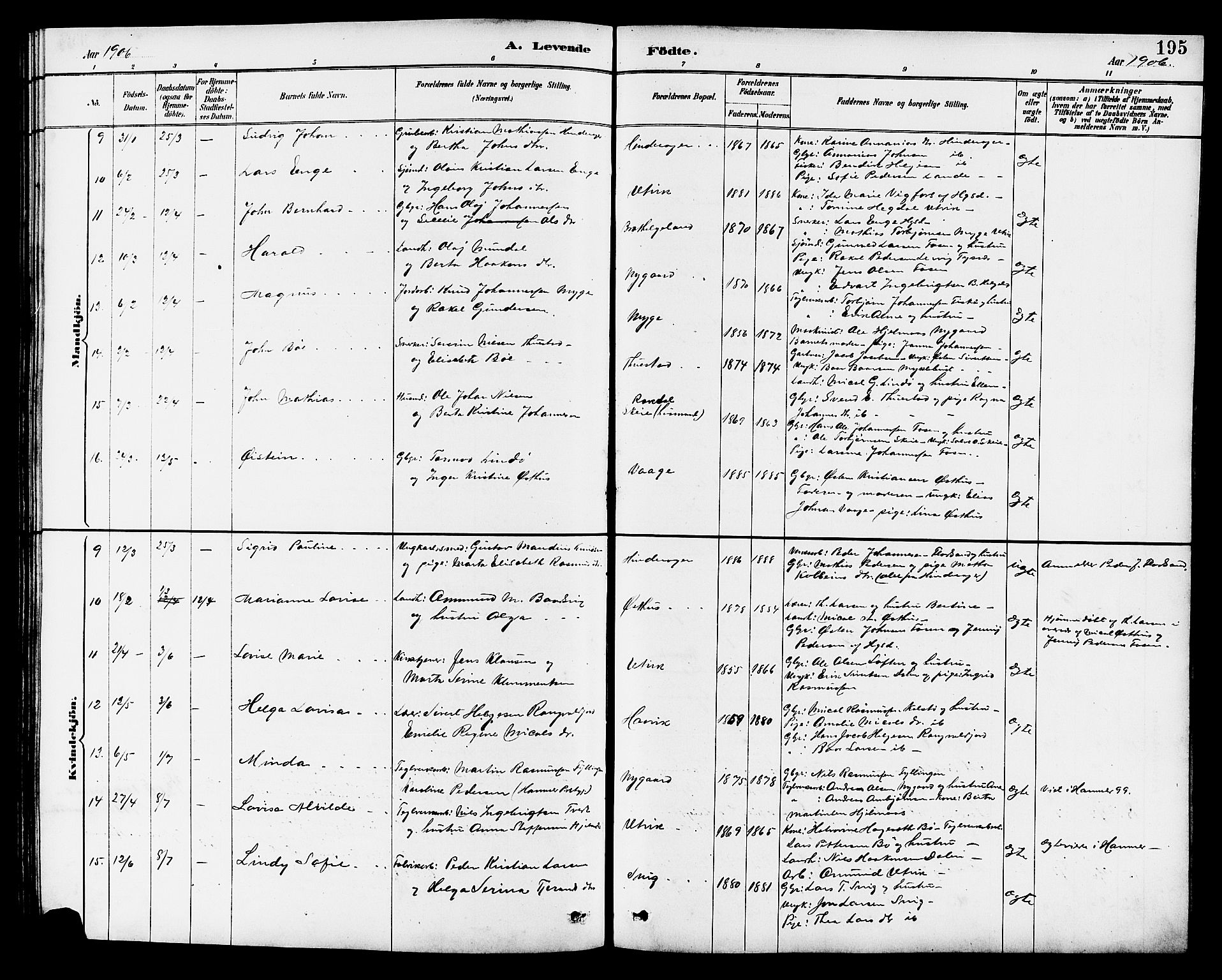 Avaldsnes sokneprestkontor, AV/SAST-A -101851/H/Ha/Hab/L0007: Parish register (copy) no. B 7, 1885-1909, p. 195