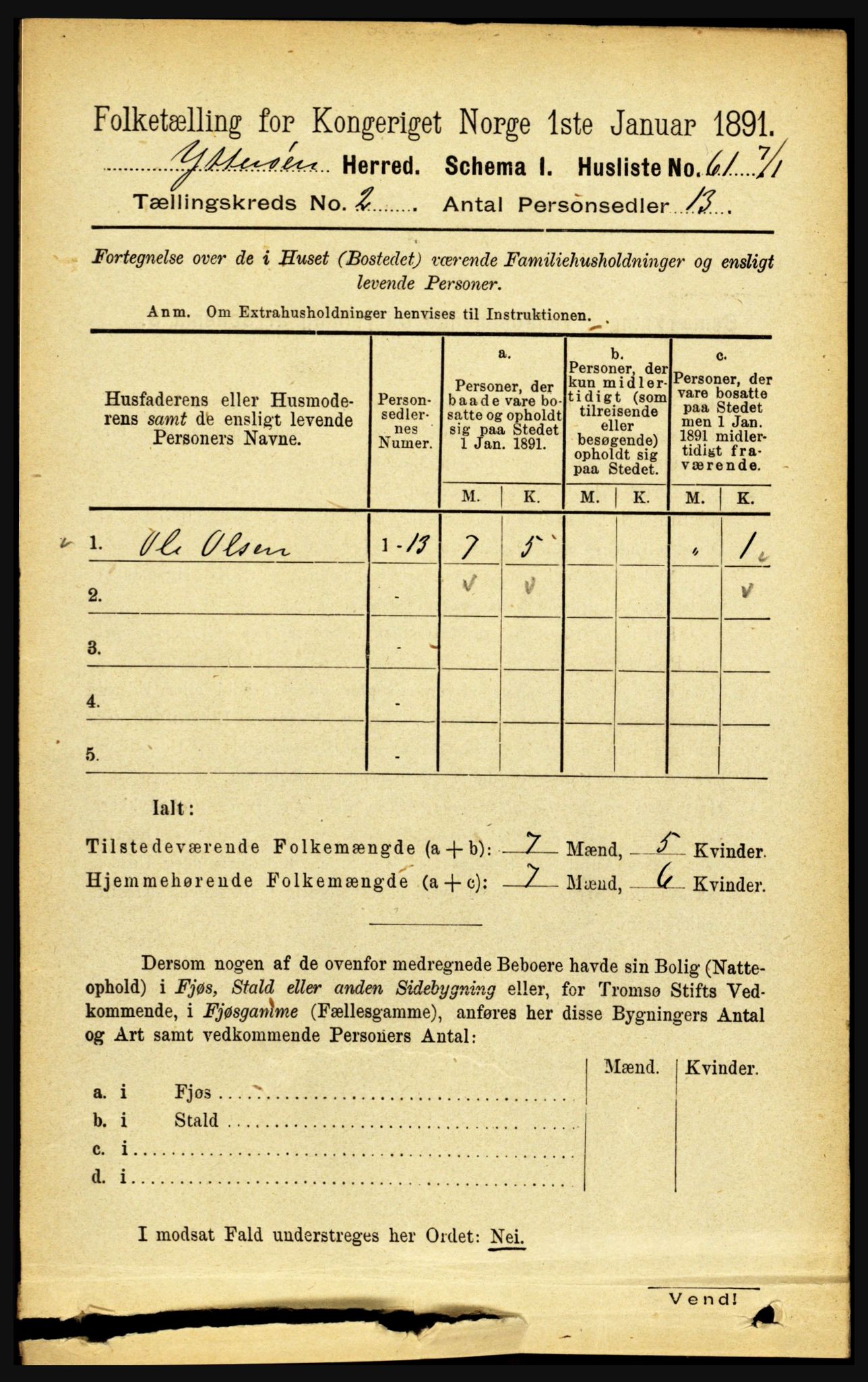 RA, 1891 census for 1722 Ytterøy, 1891, p. 755