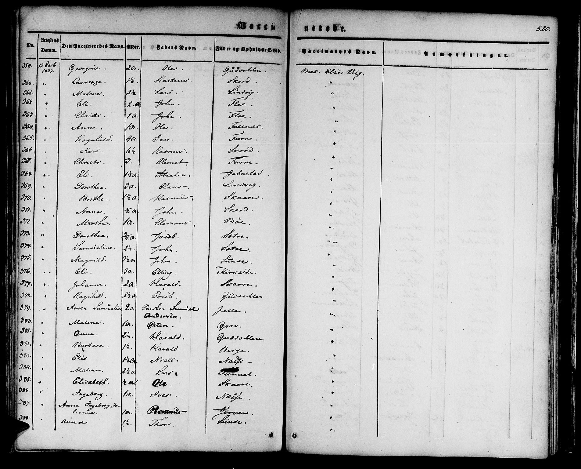 Innvik sokneprestembete, AV/SAB-A-80501: Parish register (official) no. A 4II, 1832-1846, p. 520