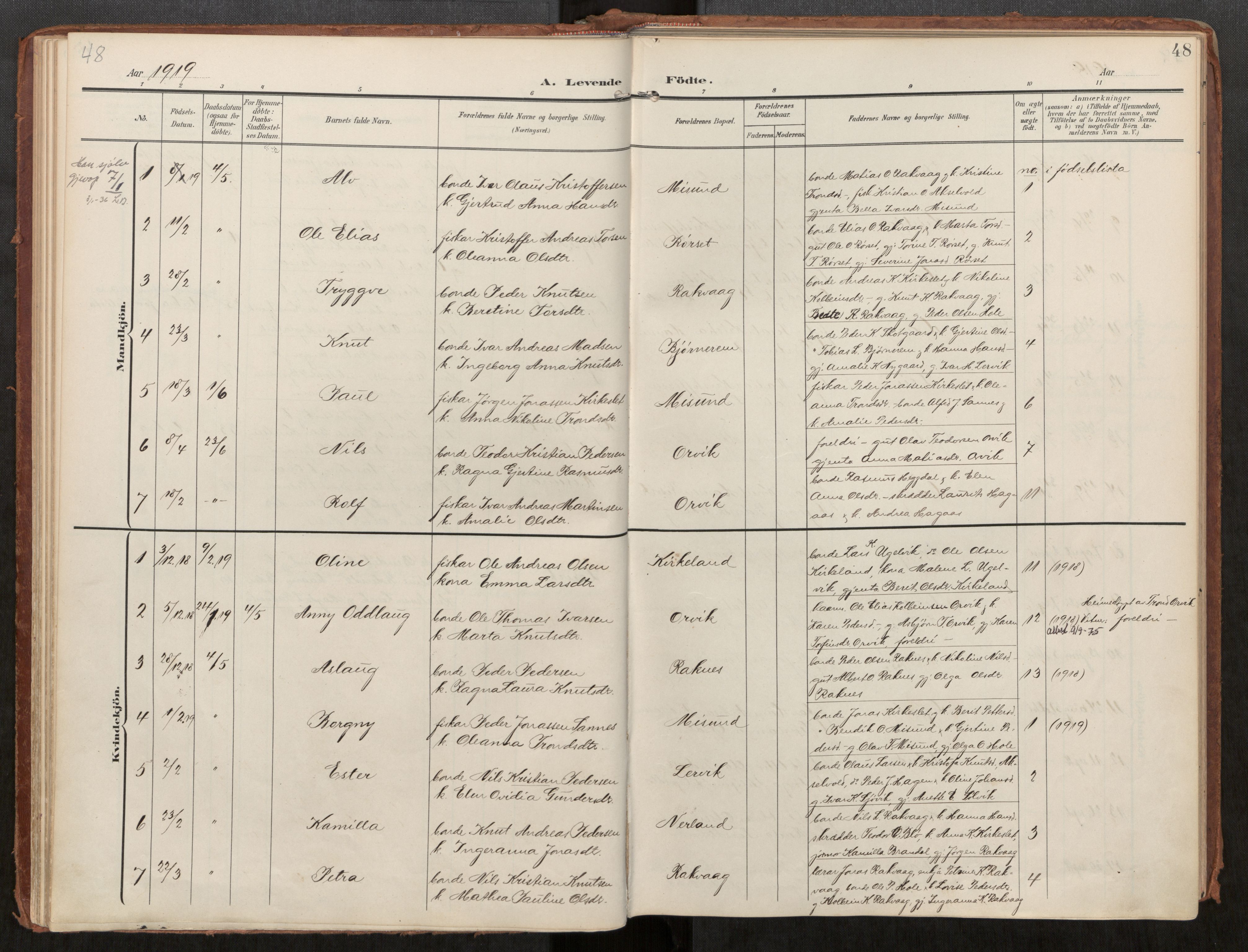 Ministerialprotokoller, klokkerbøker og fødselsregistre - Møre og Romsdal, AV/SAT-A-1454/563/L0740: Parish register (official) no. 563A02, 1903-1923, p. 48