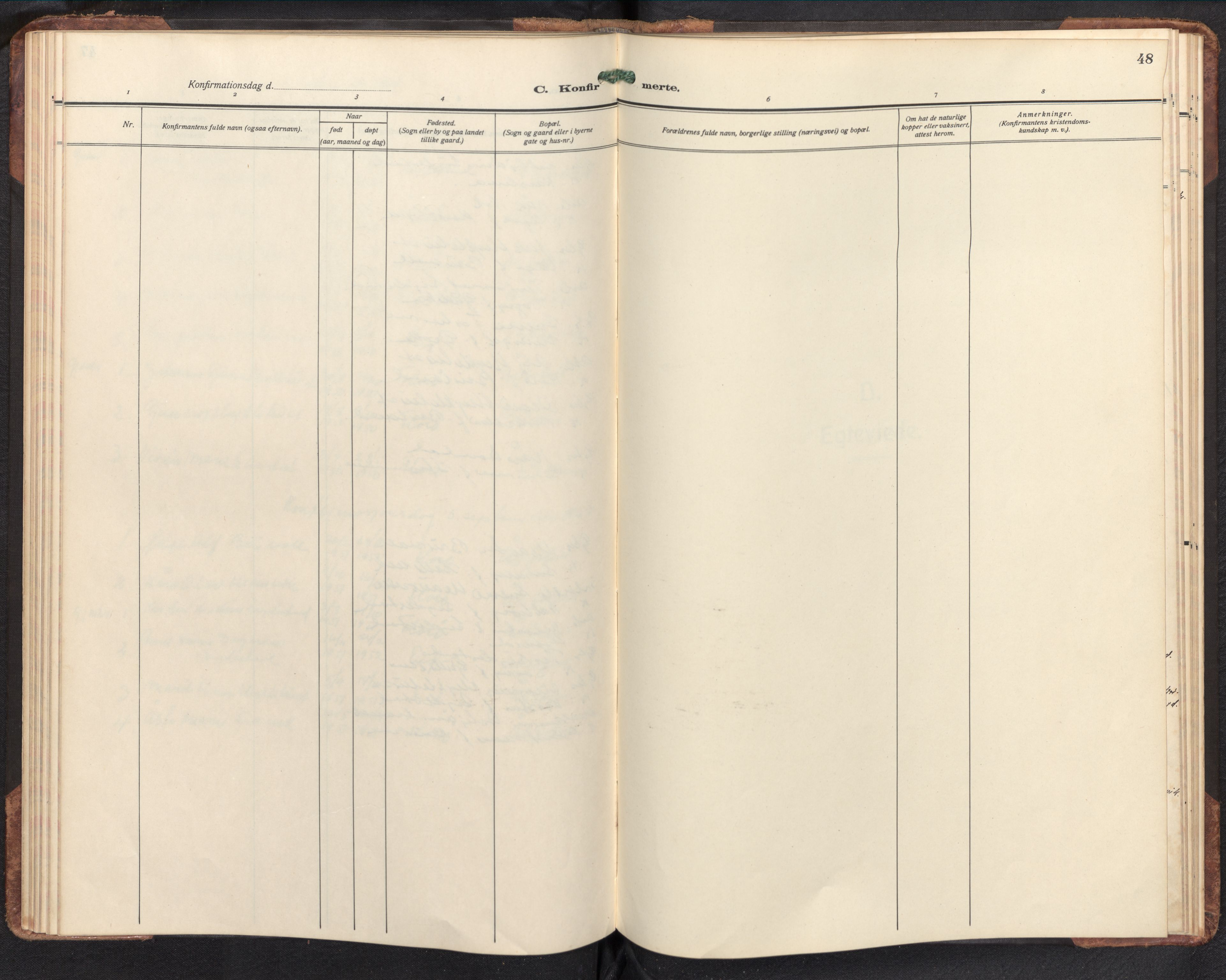 Davik sokneprestembete, AV/SAB-A-79701/H/Haa/Haae/L0003: Parish register (official) no. E 3, 1938-1965, p. 48