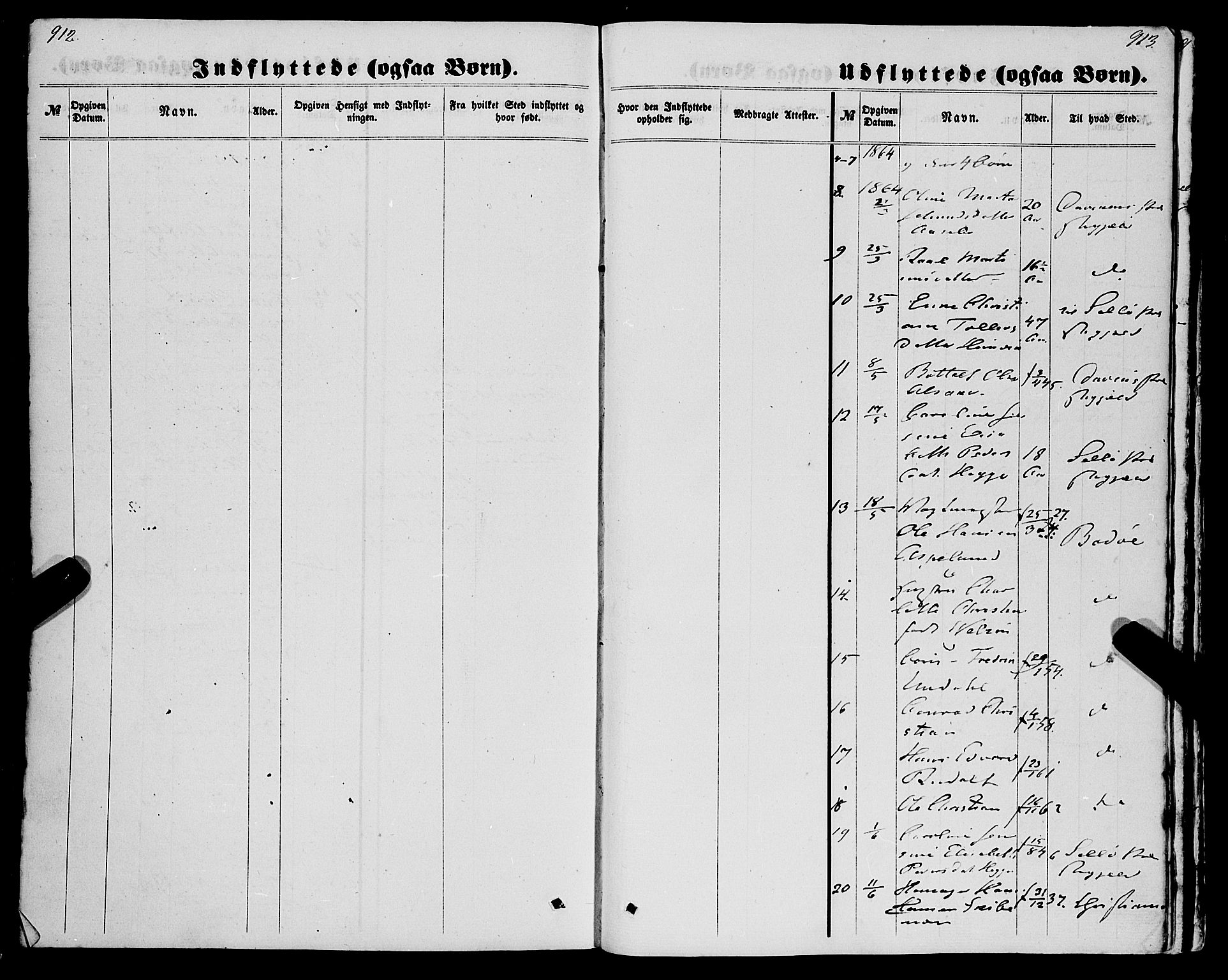 Eid sokneprestembete, AV/SAB-A-82301/H/Haa/Haaa/L0009: Parish register (official) no. A 9, 1861-1868, p. 912-913