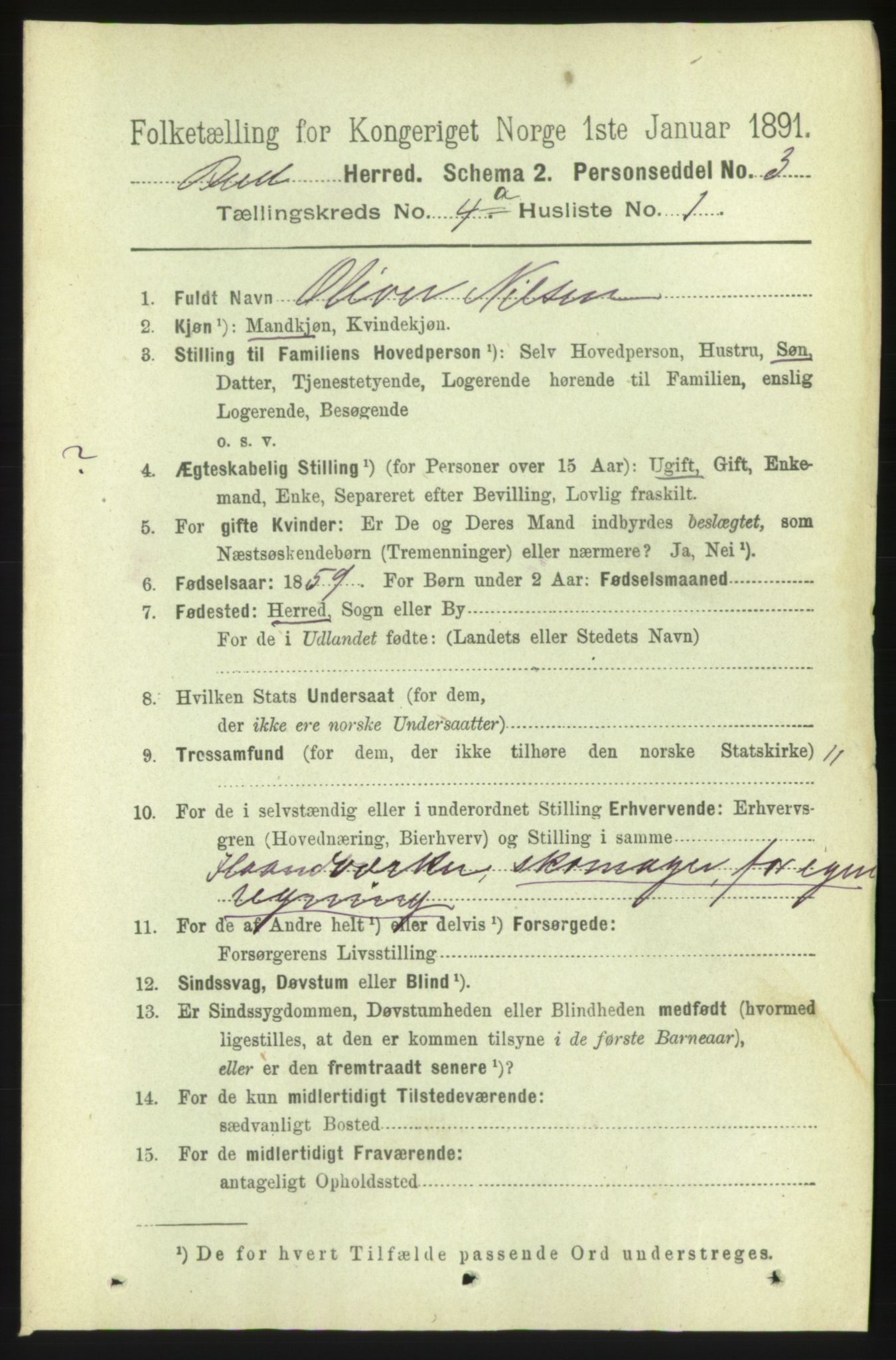 RA, 1891 census for 1549 Bud, 1891, p. 2169