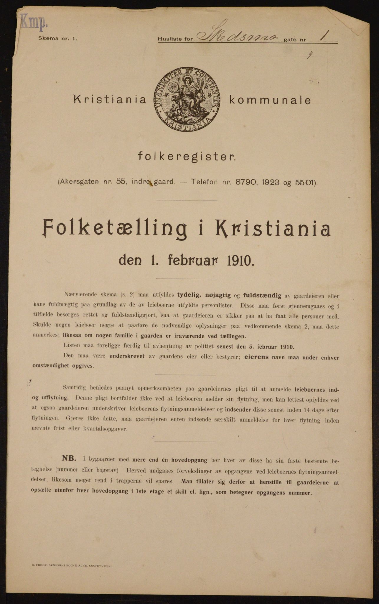 OBA, Municipal Census 1910 for Kristiania, 1910, p. 90856