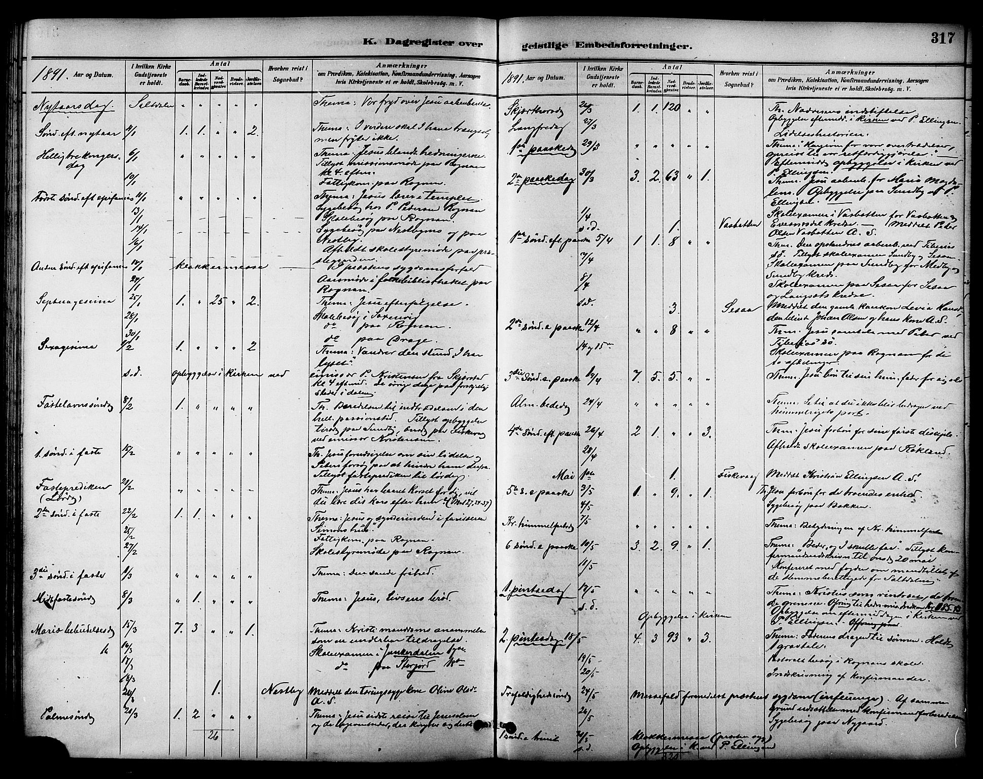 Ministerialprotokoller, klokkerbøker og fødselsregistre - Nordland, SAT/A-1459/847/L0669: Parish register (official) no. 847A09, 1887-1901, p. 317