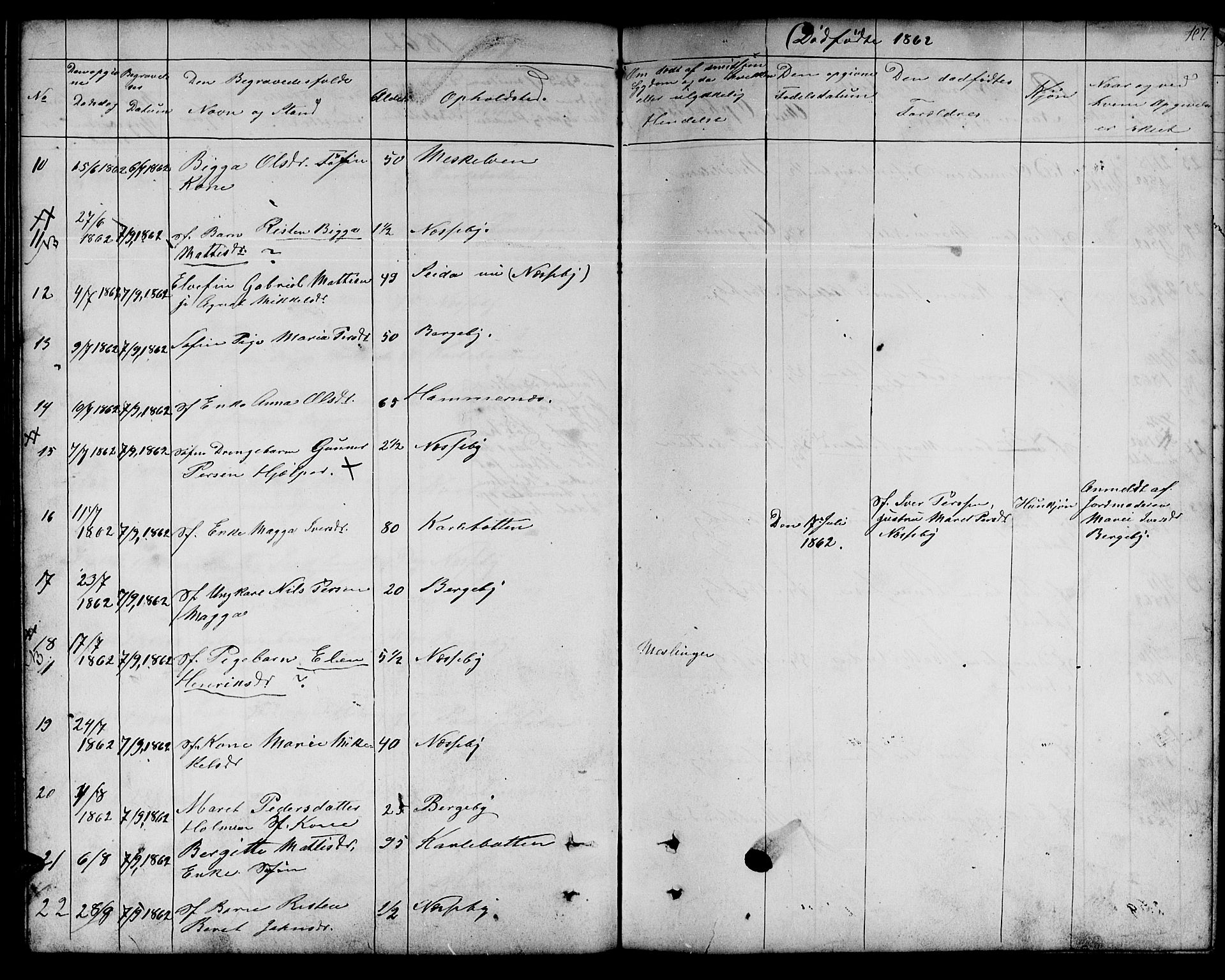 Nesseby sokneprestkontor, AV/SATØ-S-1330/H/Hb/L0001klokker: Parish register (copy) no. 1, 1844-1861, p. 107