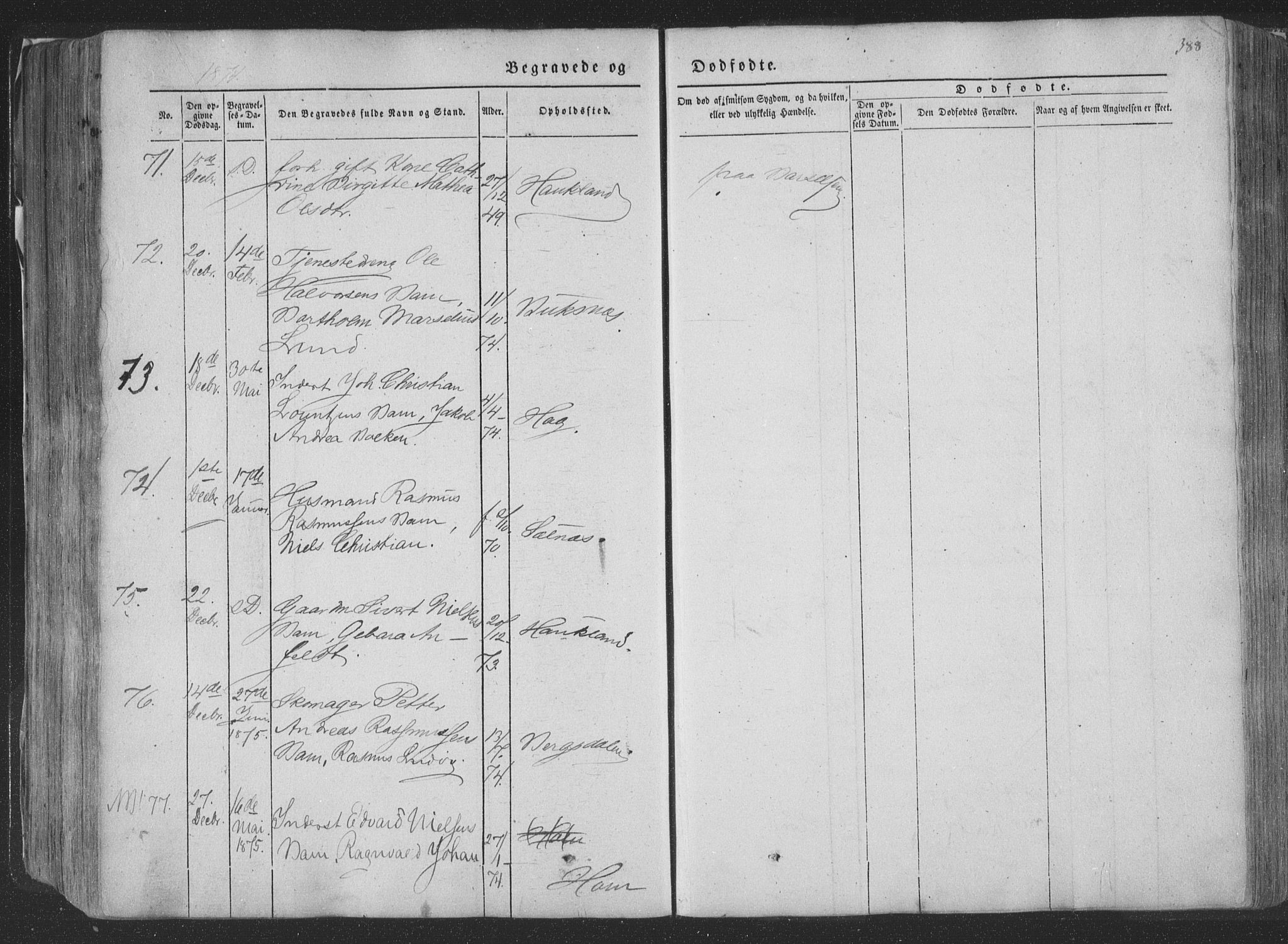 Ministerialprotokoller, klokkerbøker og fødselsregistre - Nordland, AV/SAT-A-1459/881/L1165: Parish register (copy) no. 881C02, 1854-1876, p. 388